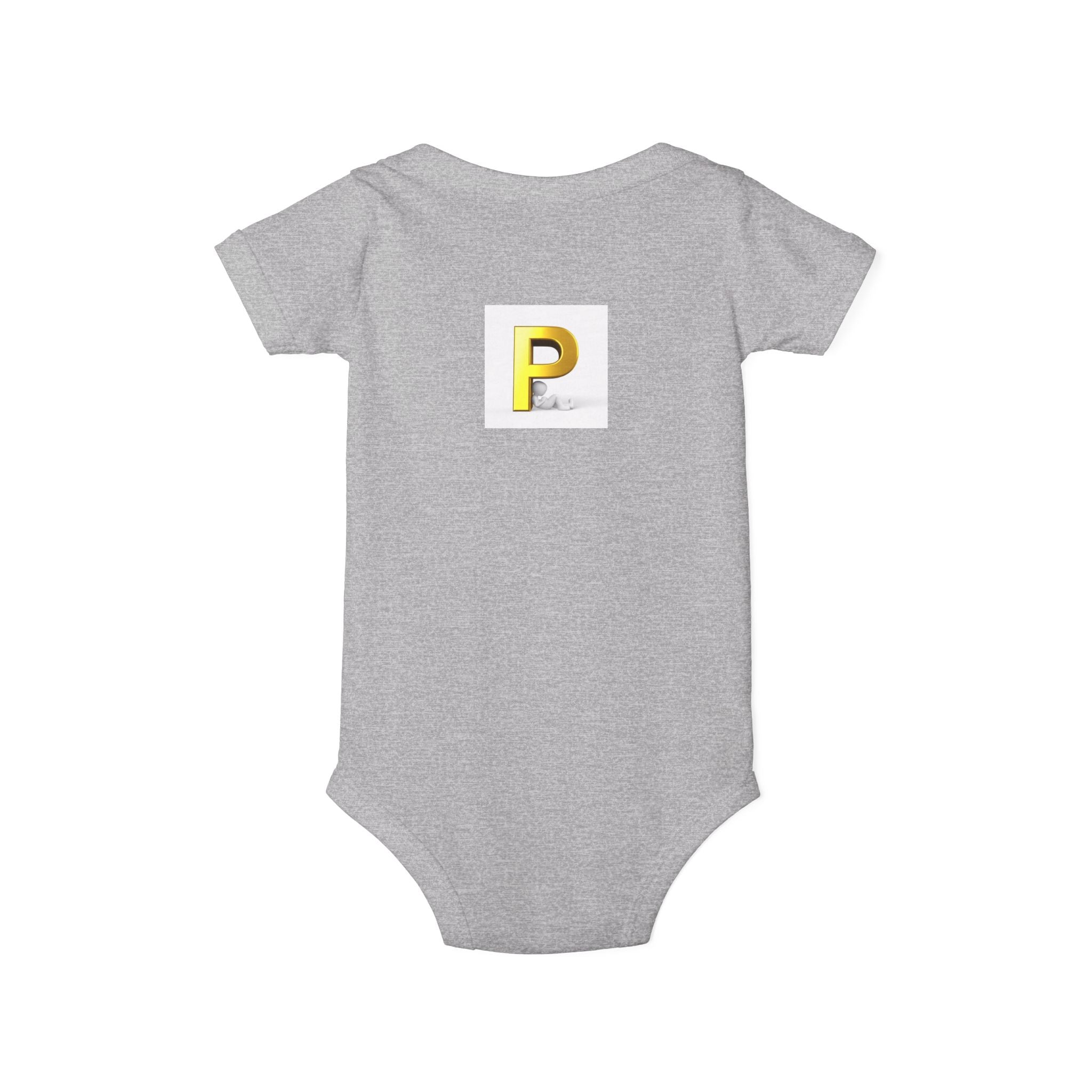 Gold Letter P Monogram Infant One Piece | Baby Bodysuit Initial