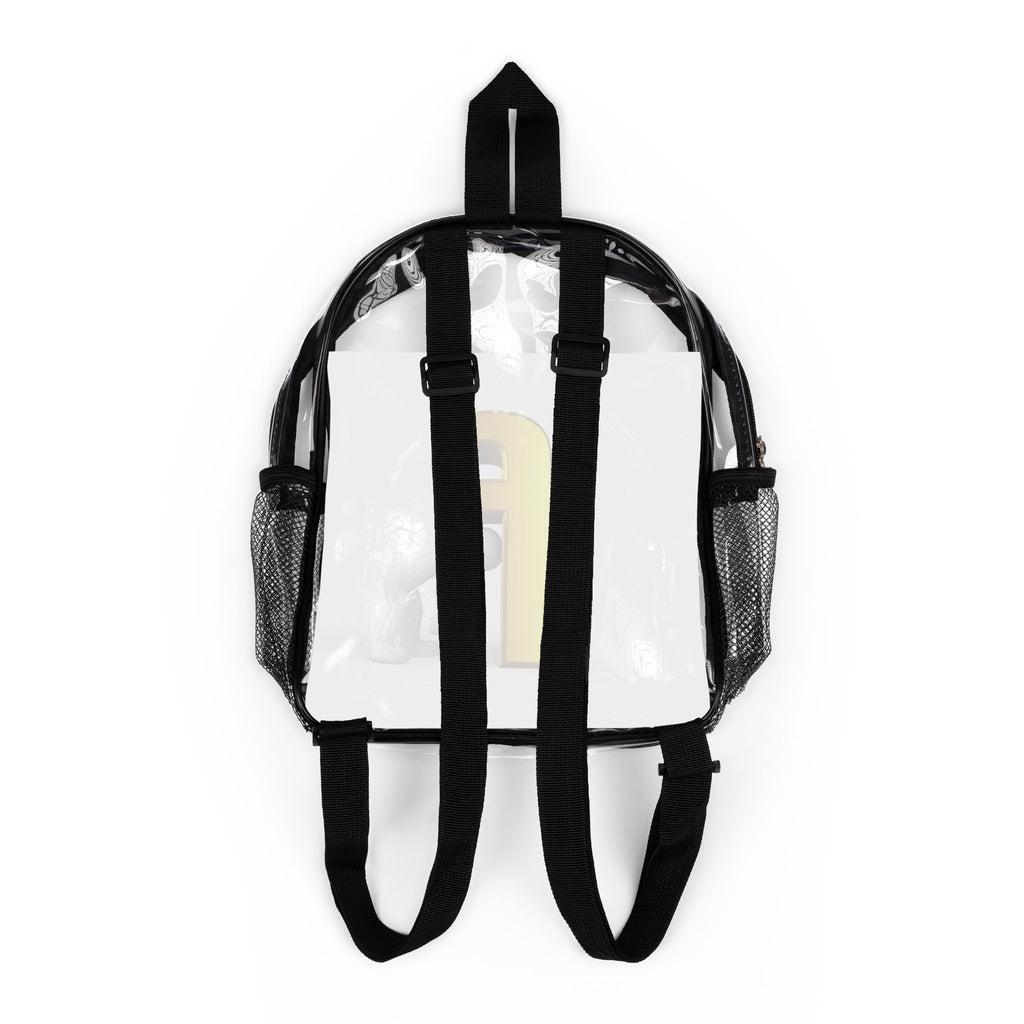 Gold Letter F Clear Stadium Backpack | Transparent School Bag