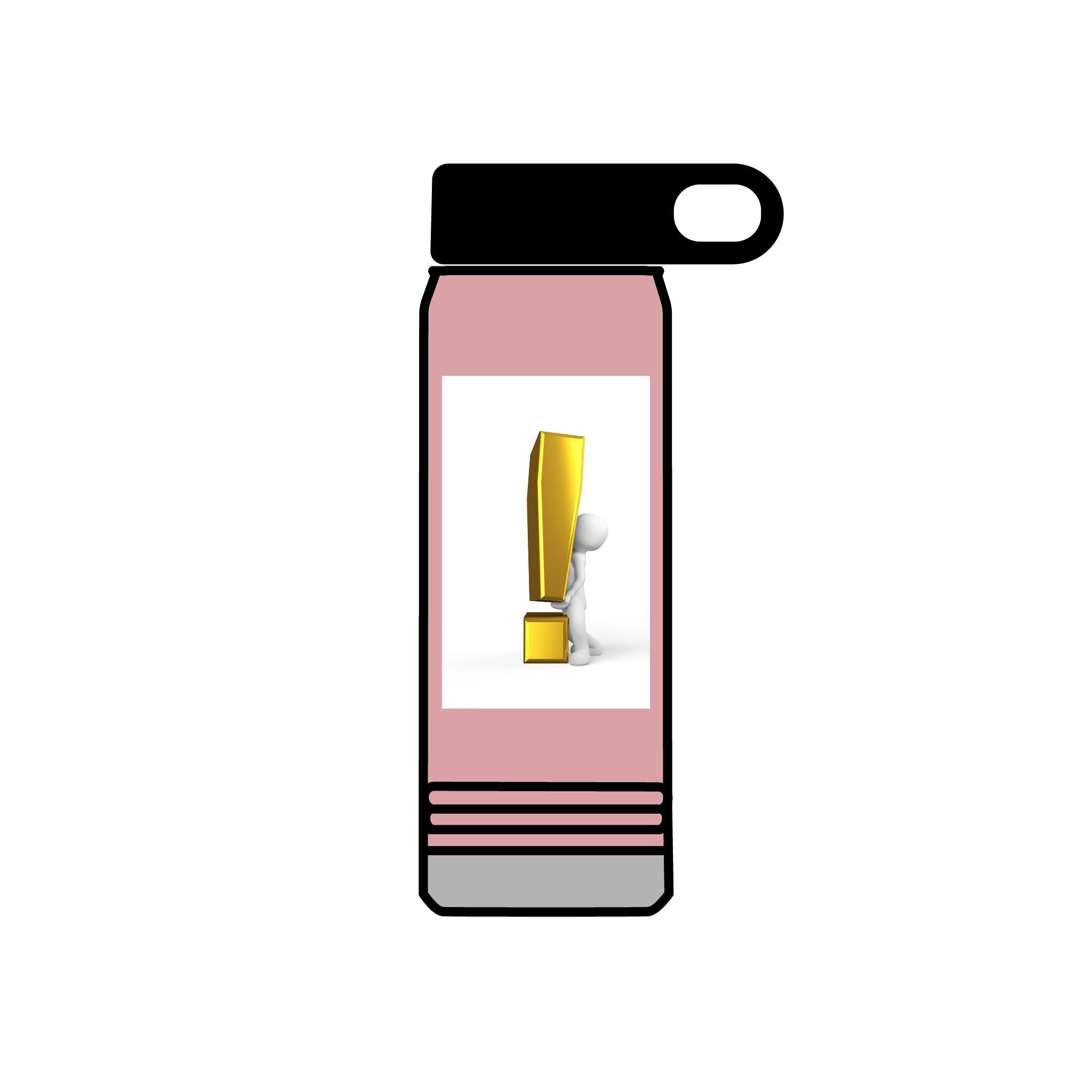 3D Person with Gold Exclamation Mark Water Bottle | 20oz Stainless Bottle