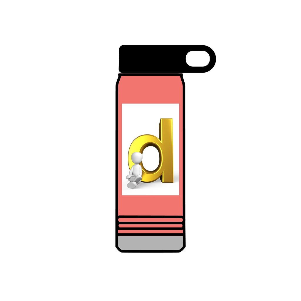 Lowercase Letter D with 3D Character Water Bottle | 20oz