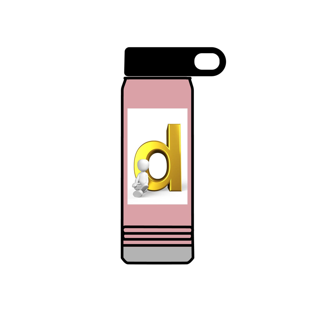 Lowercase Letter D with 3D Character Water Bottle | 20oz