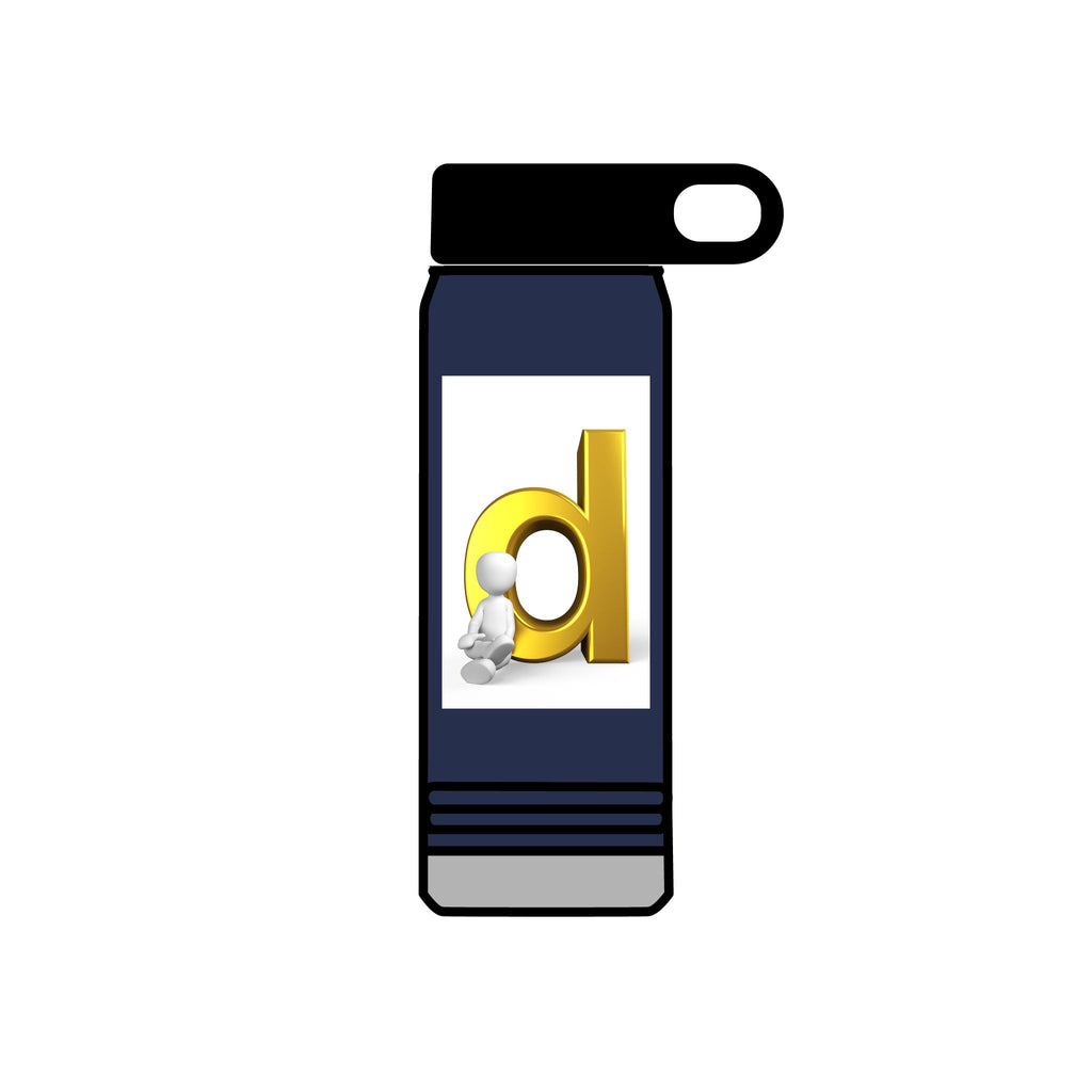 Lowercase Letter D with 3D Character Water Bottle | 20oz