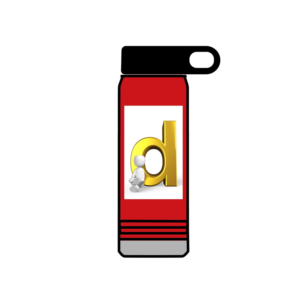 Lowercase Letter D with 3D Character Water Bottle | 20oz