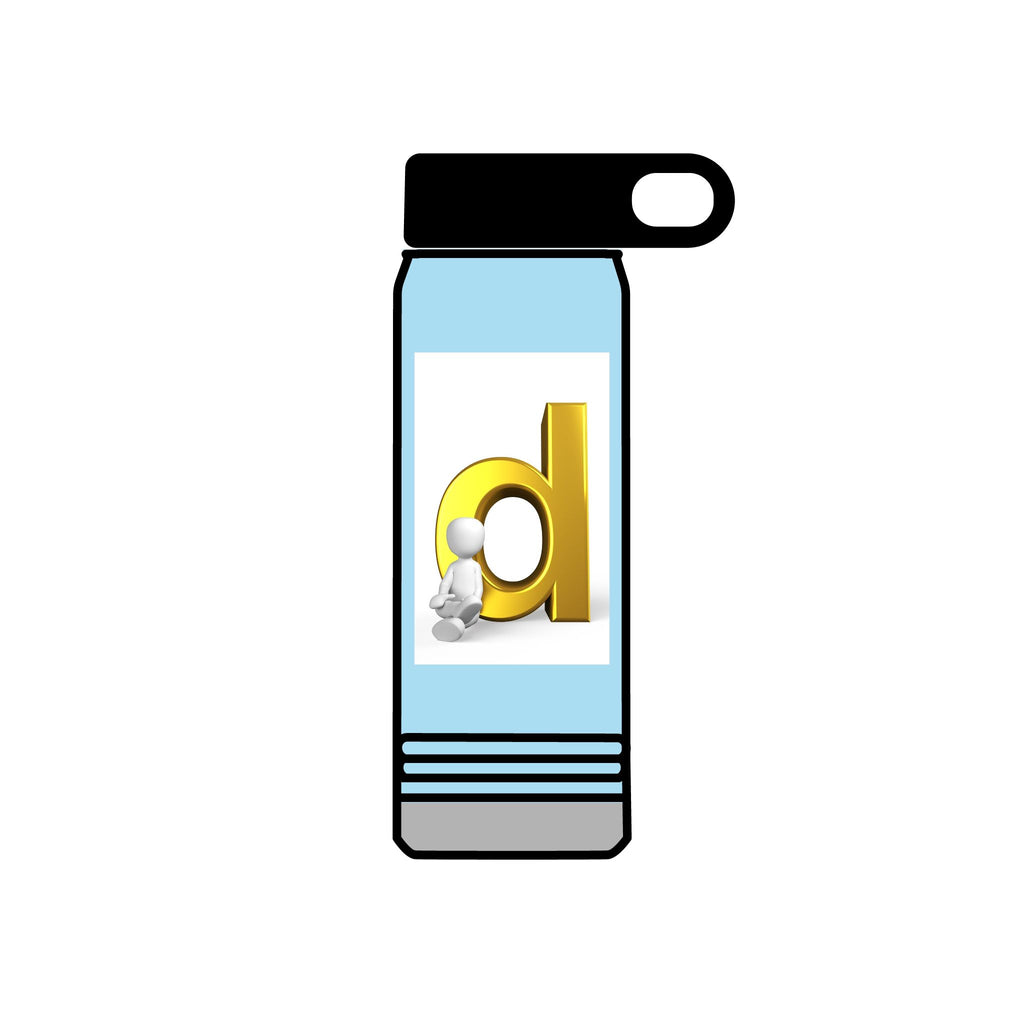 Lowercase Letter D with 3D Character Water Bottle | 20oz