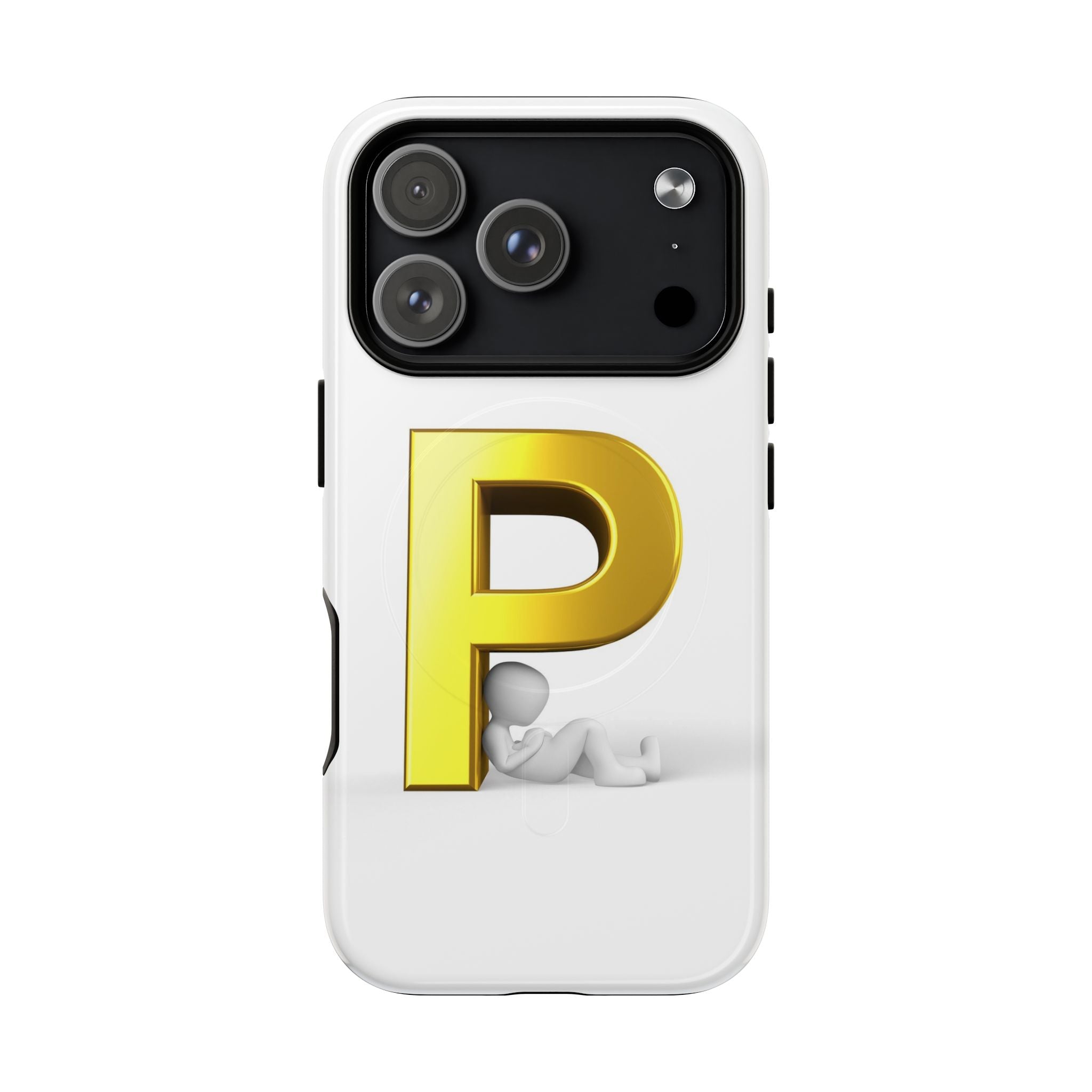 Coque de Téléphone Monogramme Lettre P Dorée | Coque Magnétique Robuste