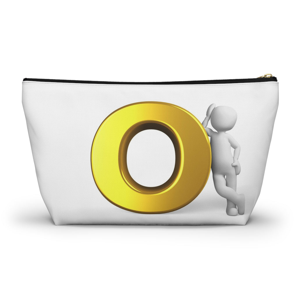 Gold Letter O Accessory Pouch | T-Bottom Cosmetic Bag