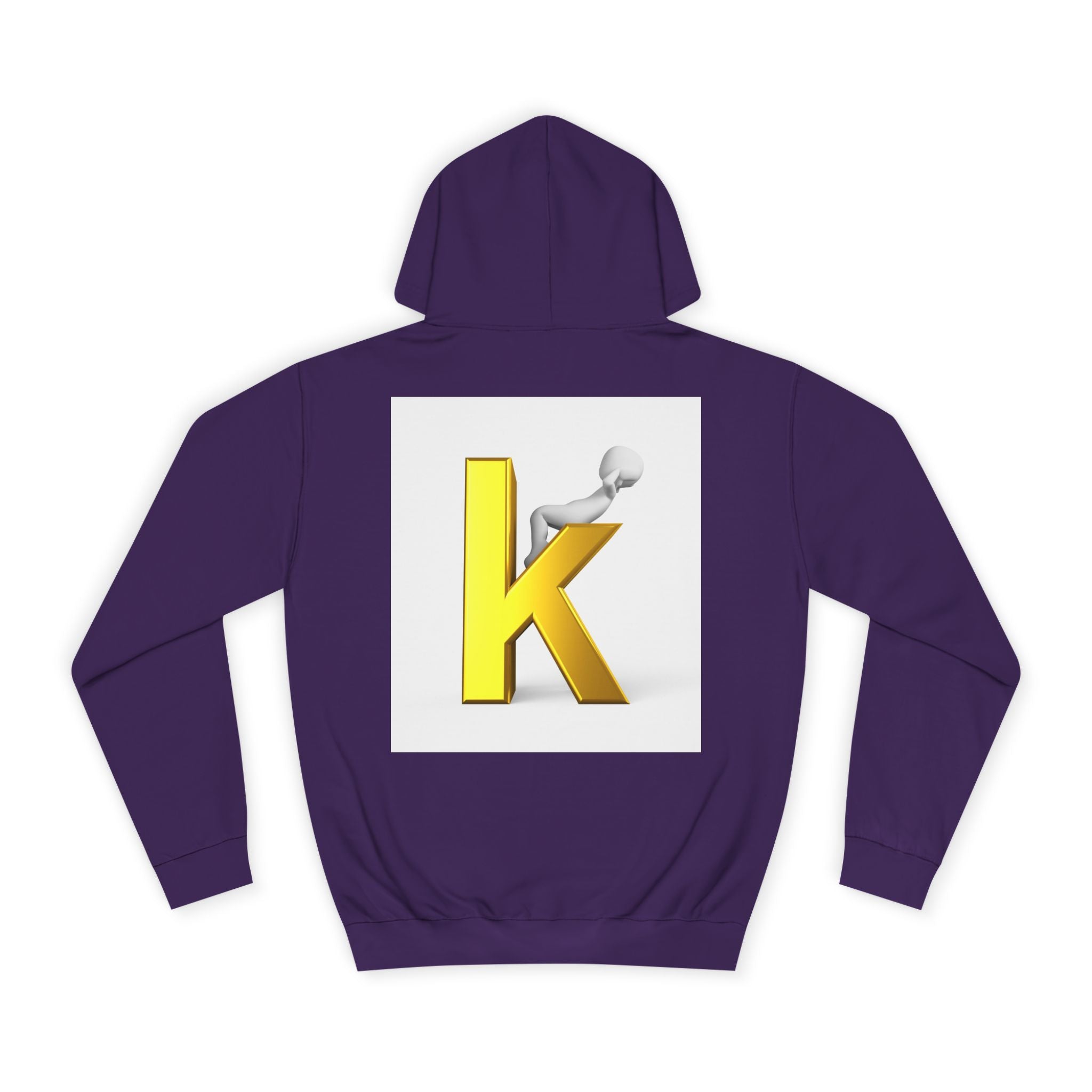 Gold 3D Letter K Hoodie | Monogram Initial K Sweatshirt