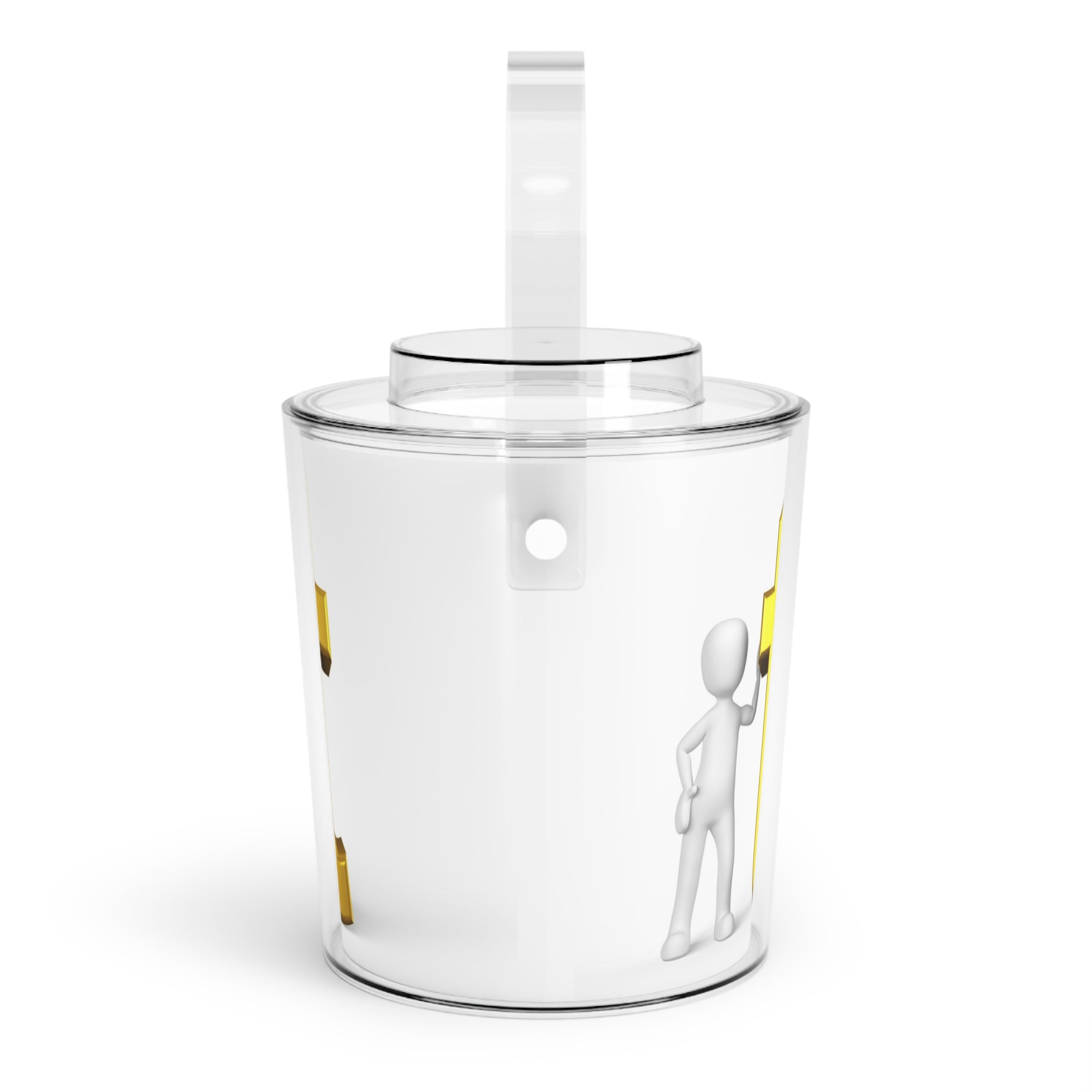 Golden Letter T Illustration Ice Bucket | Acrylic Ice Bucket with Handle