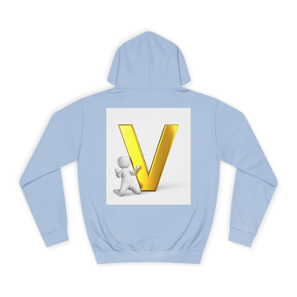 Gold 3D Letter V Hoodie | Initial V Sweatshirt, Monogram Lettering