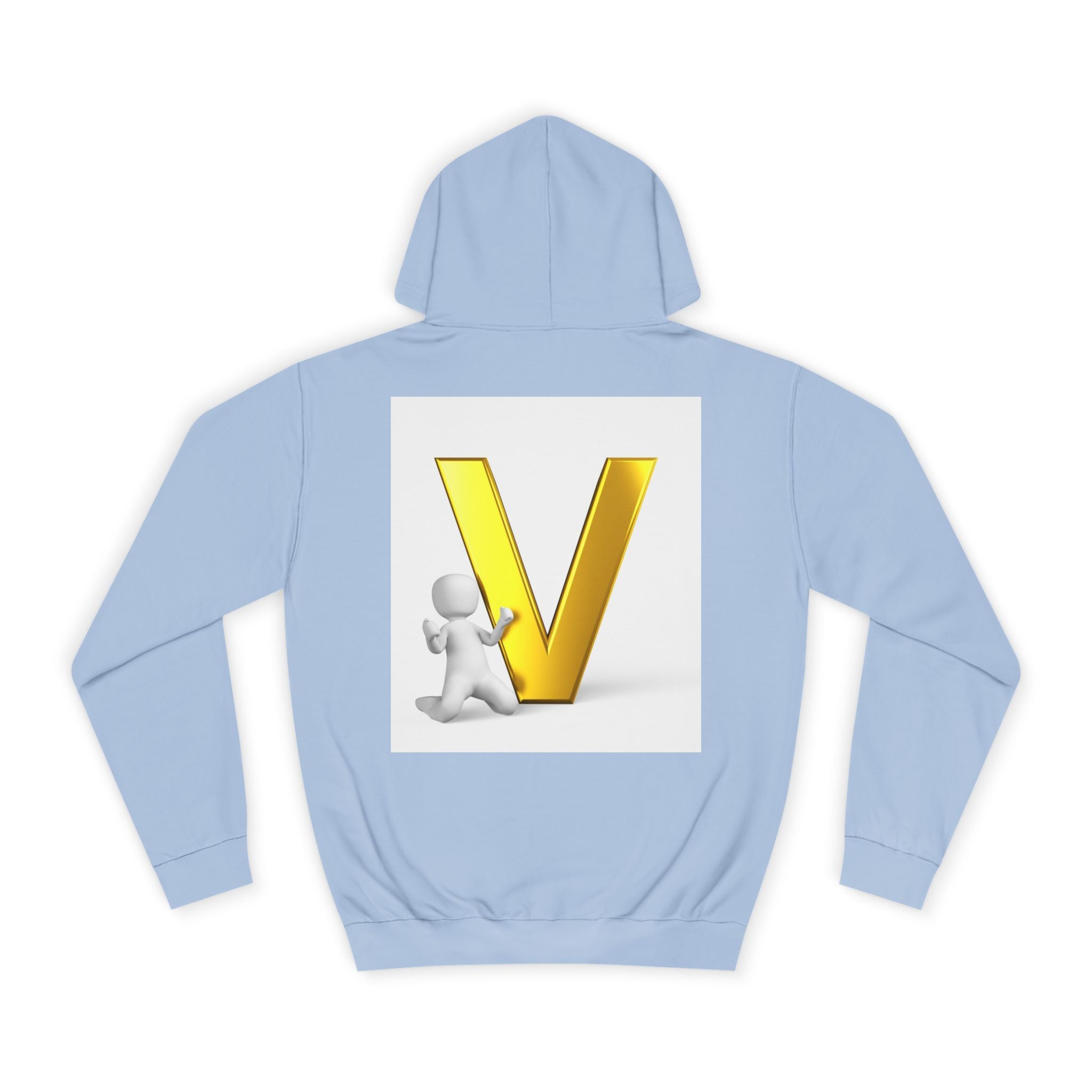 Gold 3D Letter V Hoodie | Initial V Sweatshirt, Monogram Lettering