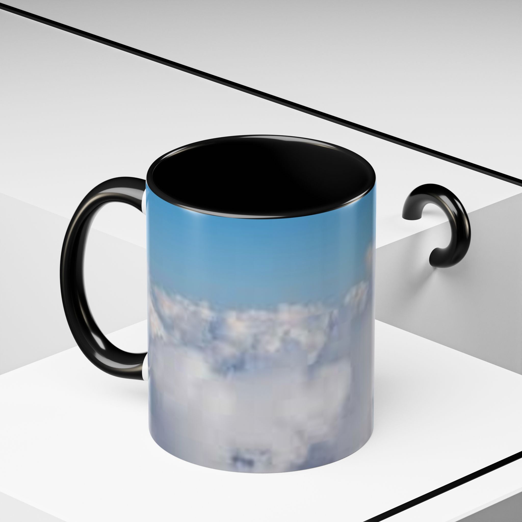 Blue Sky Clouds Accent Coffee Mug | 11oz 15oz