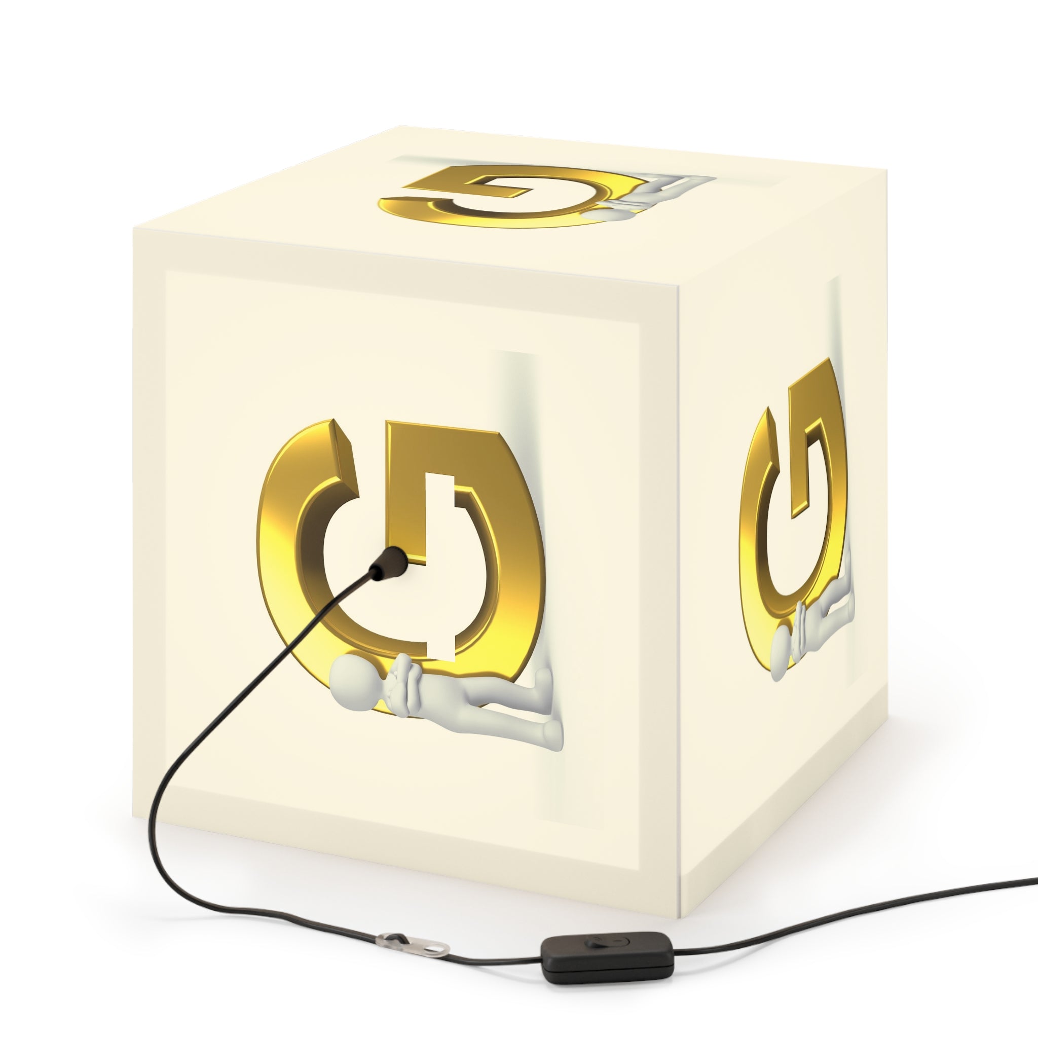 Gold Letter G Cube Lamp | Light Cube Lamp