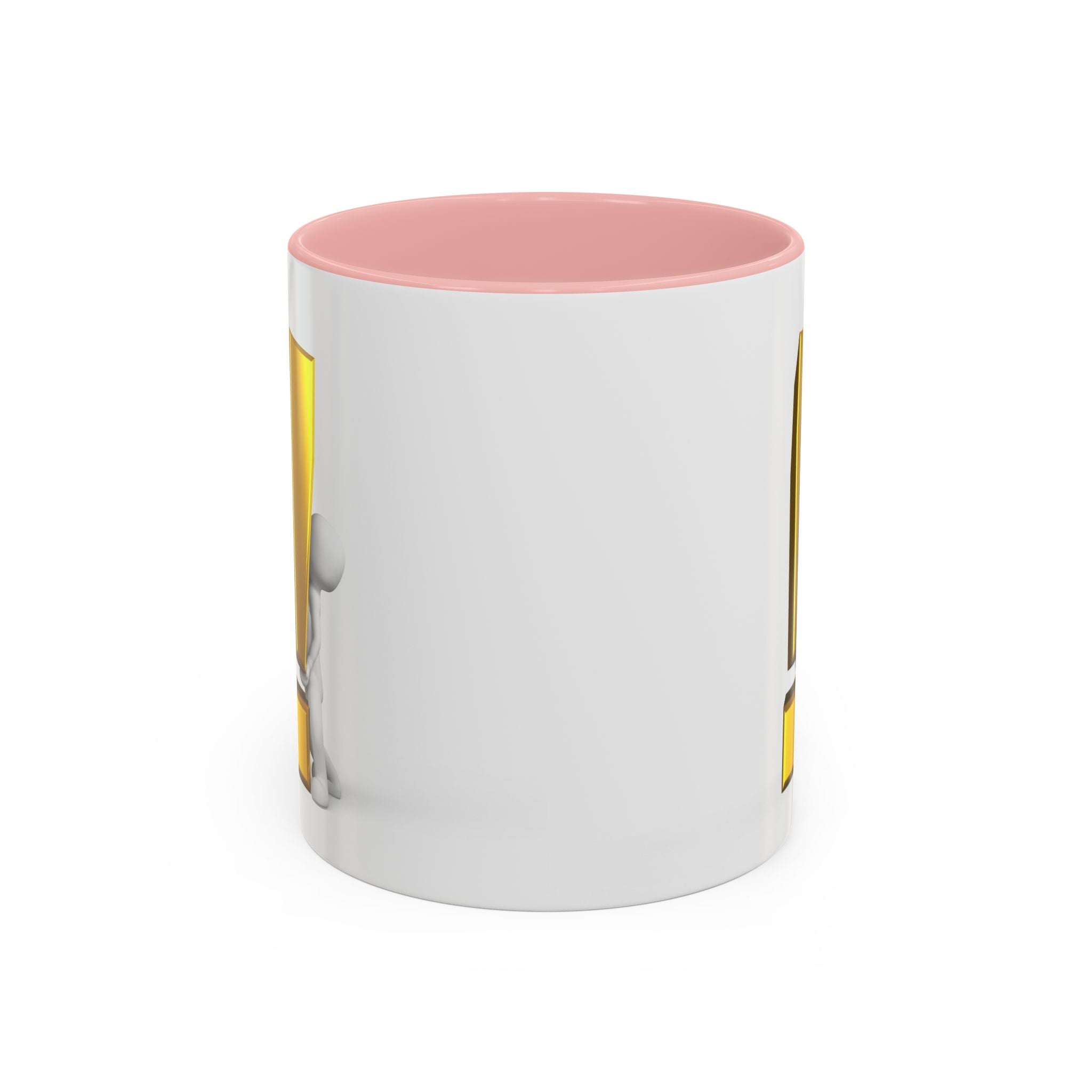 Mug Bonhomme Allumette Tenant un Point d'Exclamation Doré | Mug à Café Original 325ml 444ml