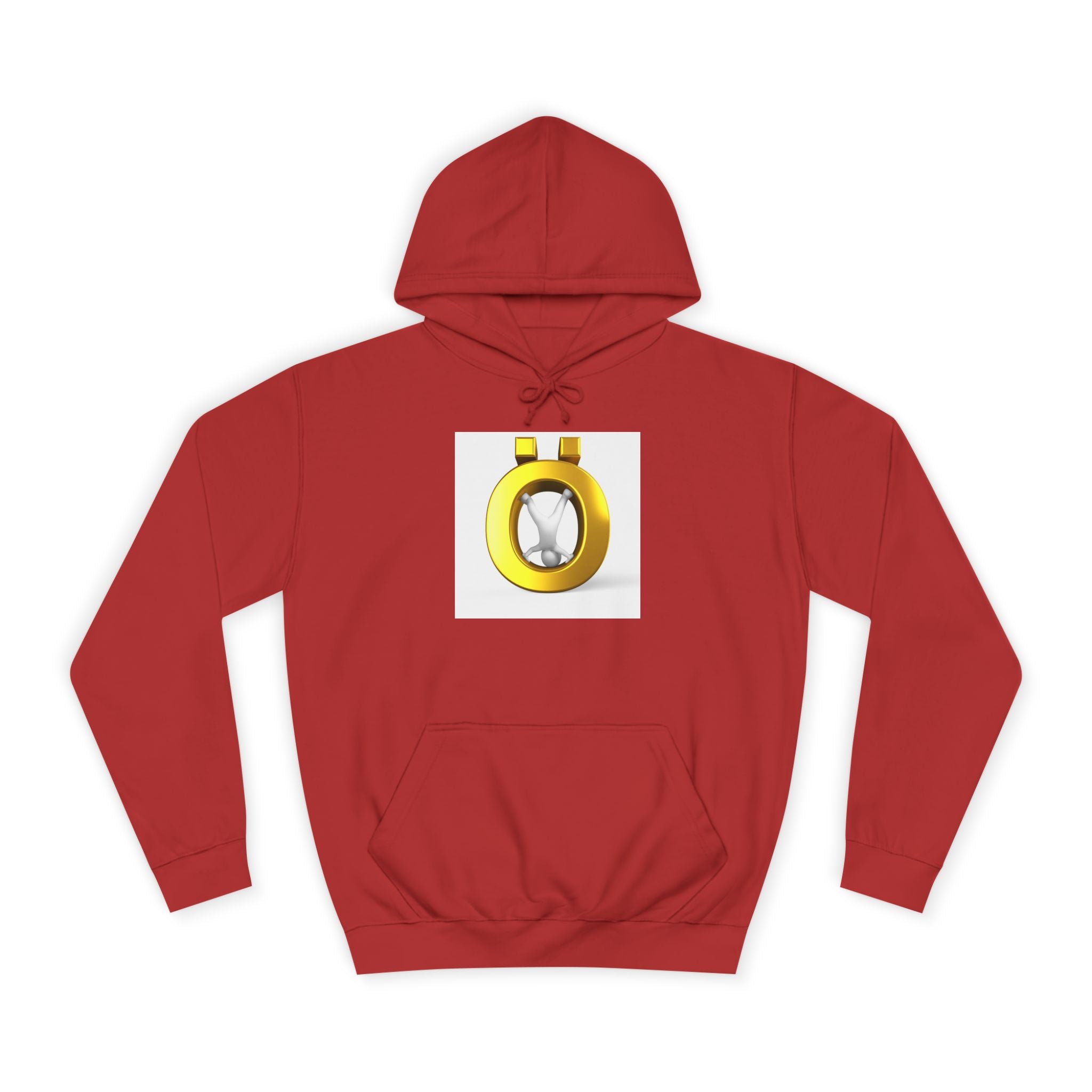 Gold Letter Ö Hoodie | Minimal Jewelry Logo, White Pullover
