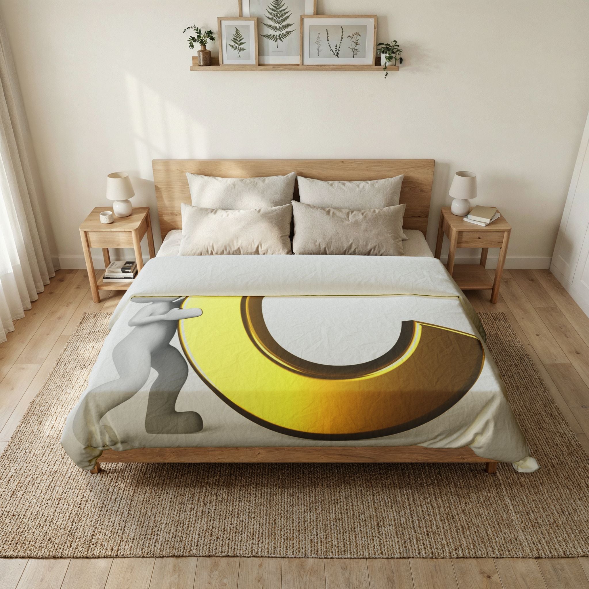 Gold Letter C Initial Duvet Cover | Monogram Bedding, Alphabet Decor