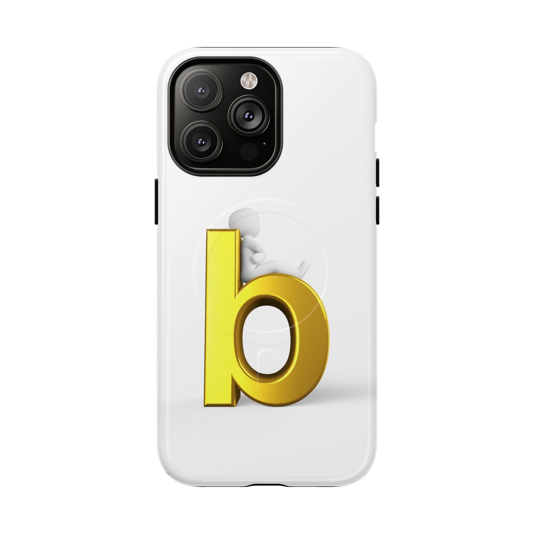 Coque de téléphone Lettre B dorée | Coque magnétique robuste