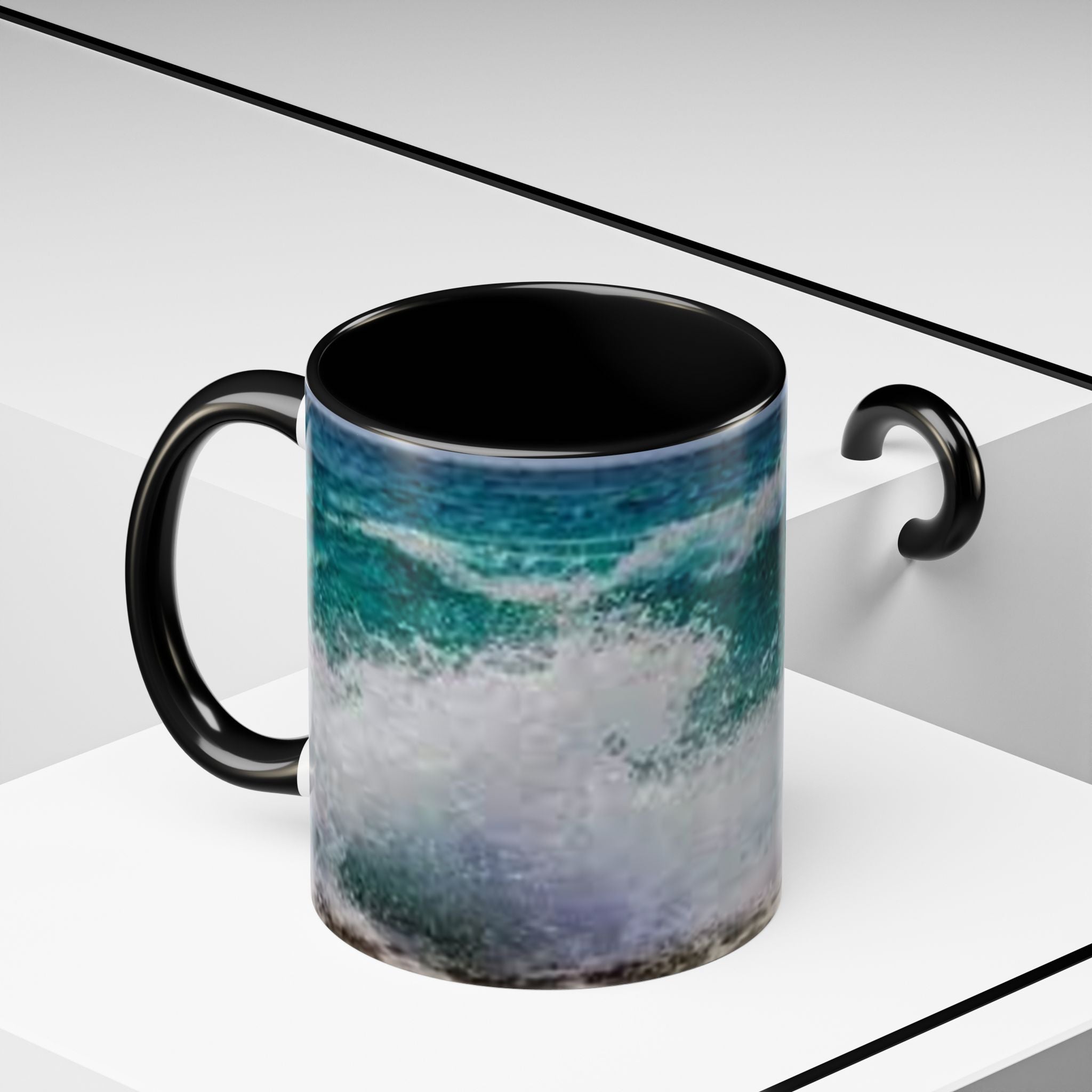Ocean Wave Accent Coffee Mug | Beach Wave Photo Mug