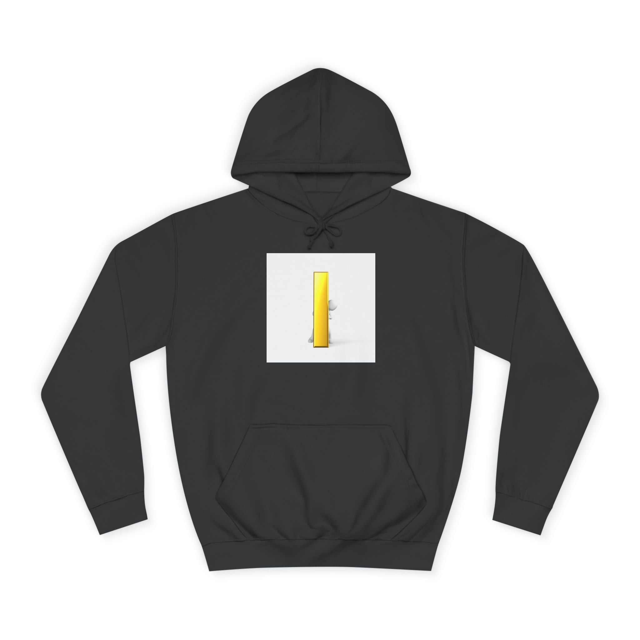 Gold Letter i Character Hoodie | Minimalist 3D Column Illustration