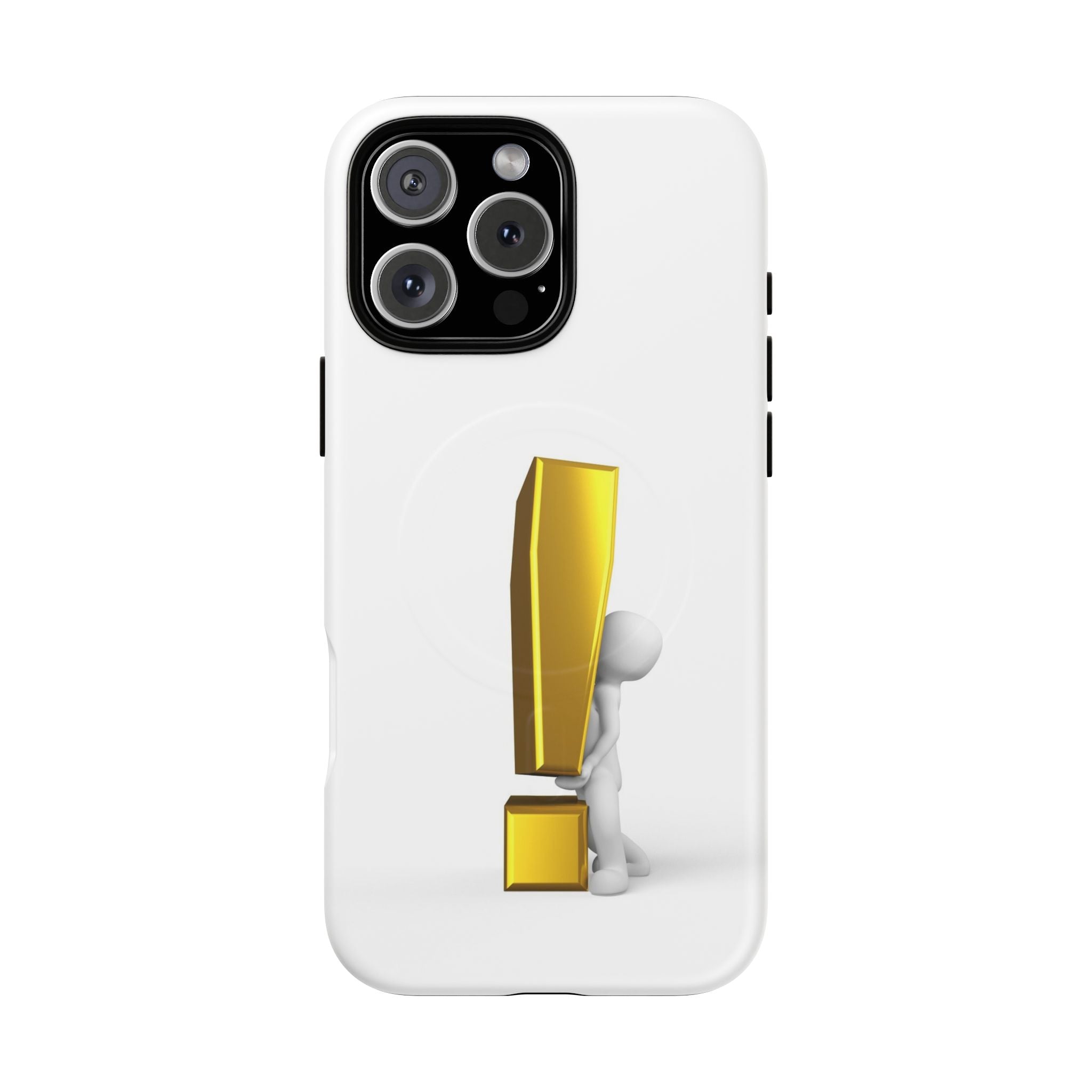 Coque de téléphone aimantée robuste Point d'exclamation doré