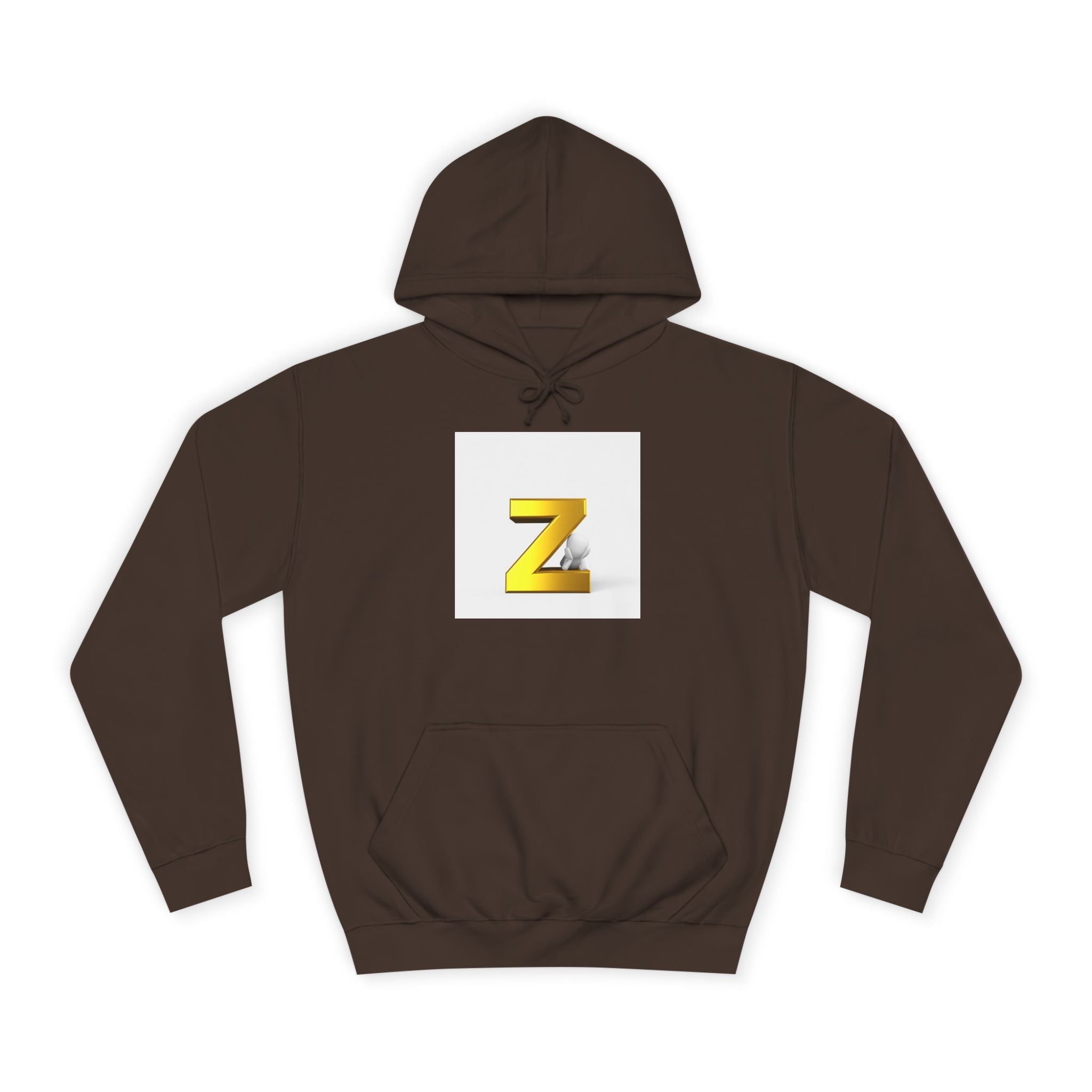 Sweat à capuche lettre Z en or 3D | Pull monogramme initial