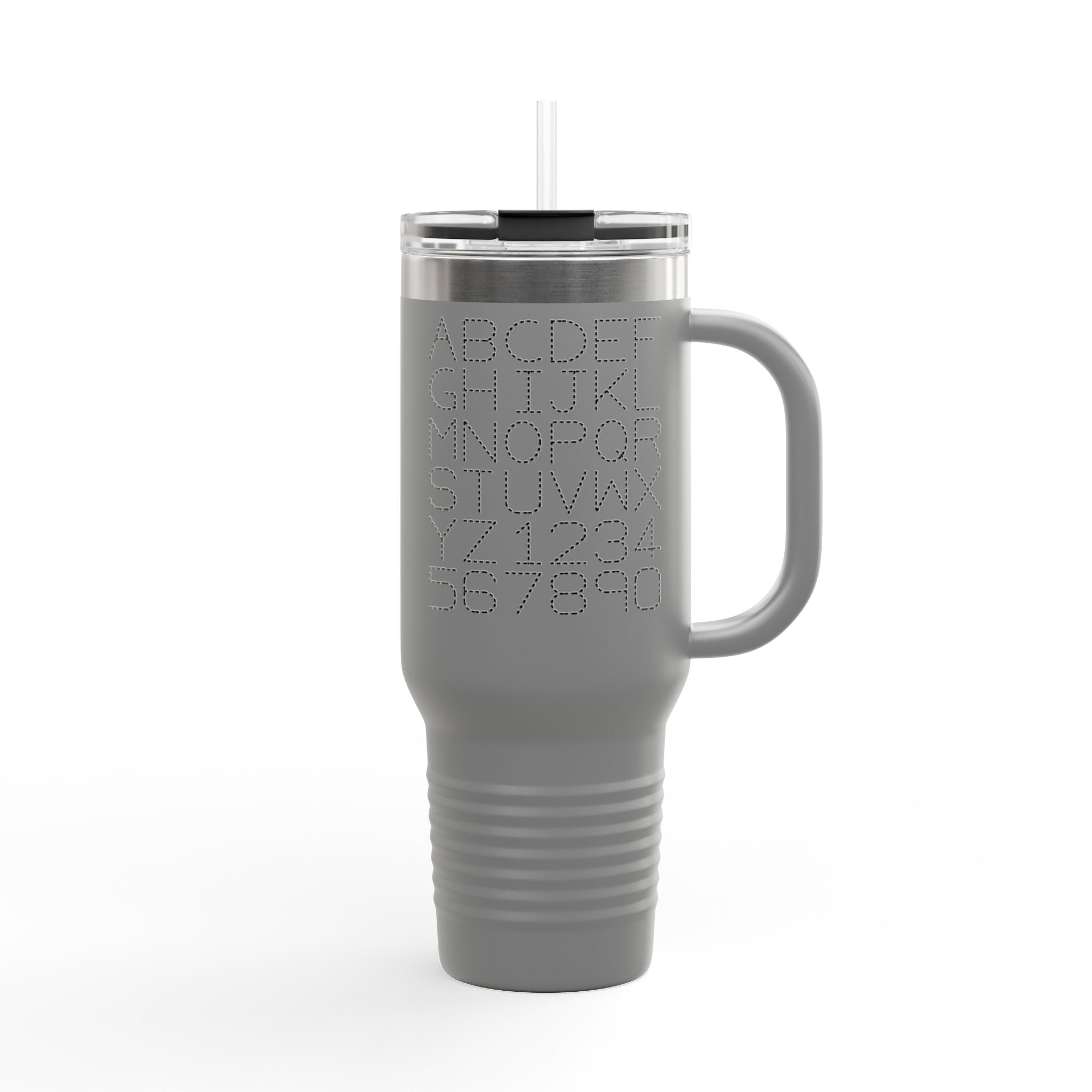 Alphabet Letters and Numbers Insulated Travel Mug | 40oz Tumbler