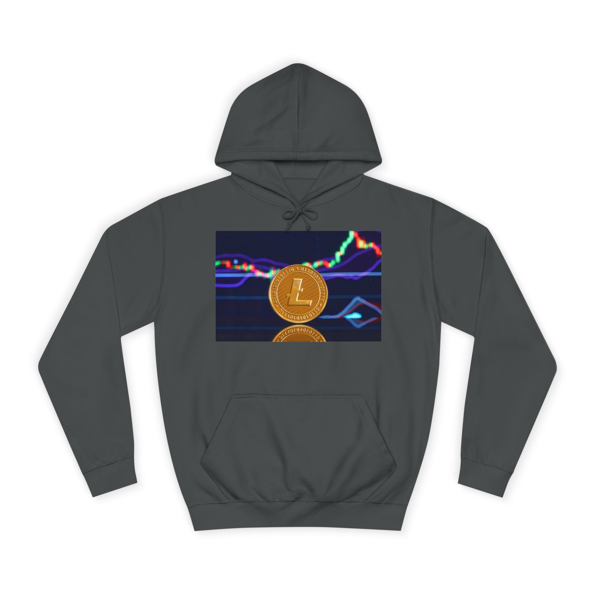 Litecoin Coin Graphic Hoodie | Crypto Chart Design, Digital Currency Apparel