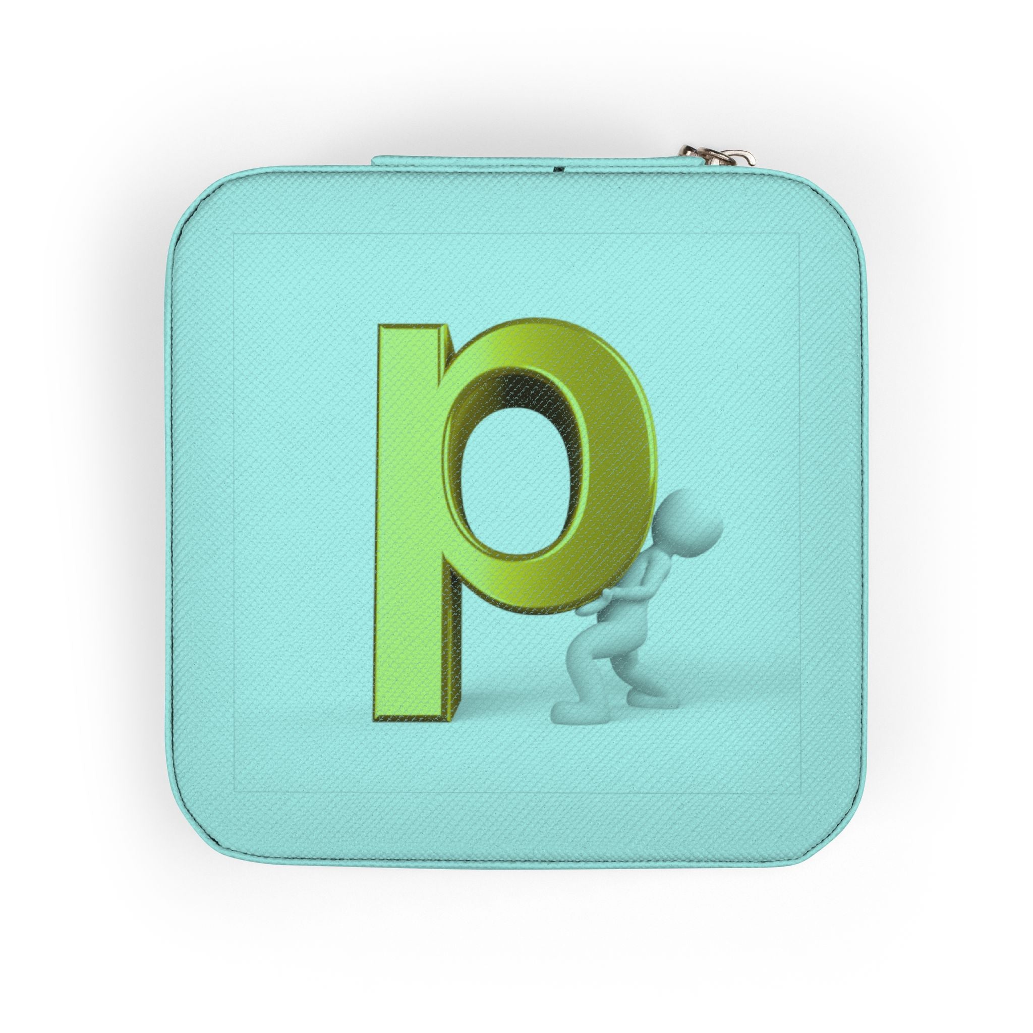 Gold Letter P Monogram Jewelry Travel Case | Compact Pink Organizer