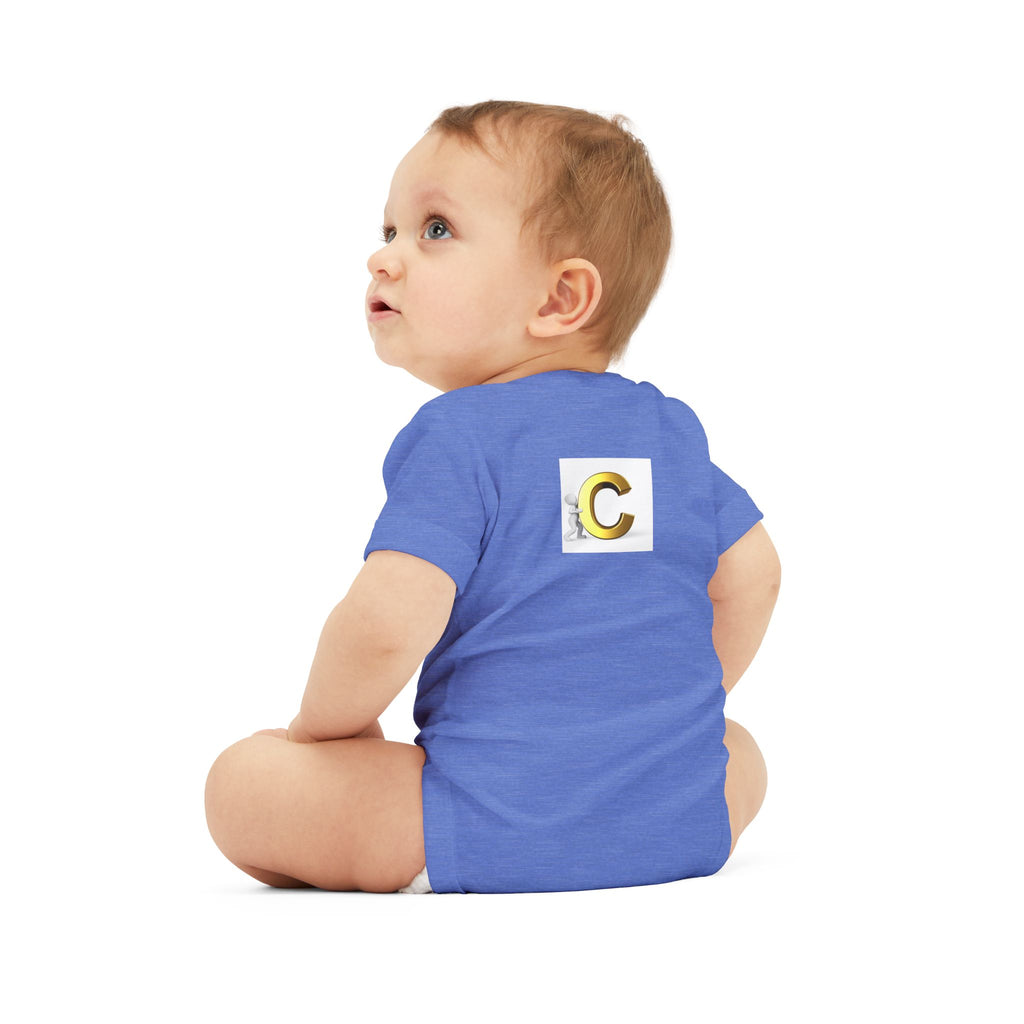 Gold Letter C Monogram Infant Onesie | Baby Bodysuit Initial