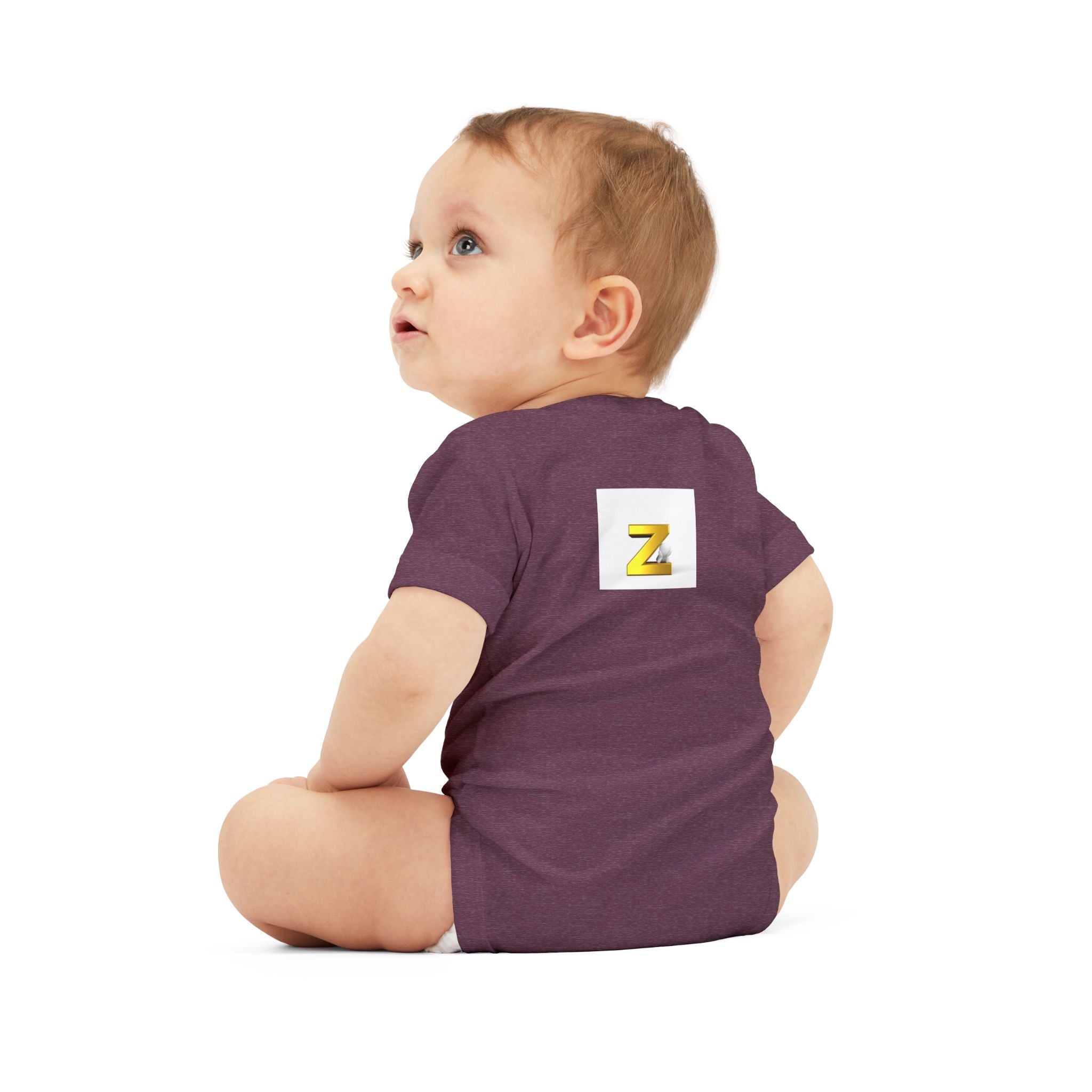 Gold Letter Z Infant Onesie | Baby Bodysuit Monogram