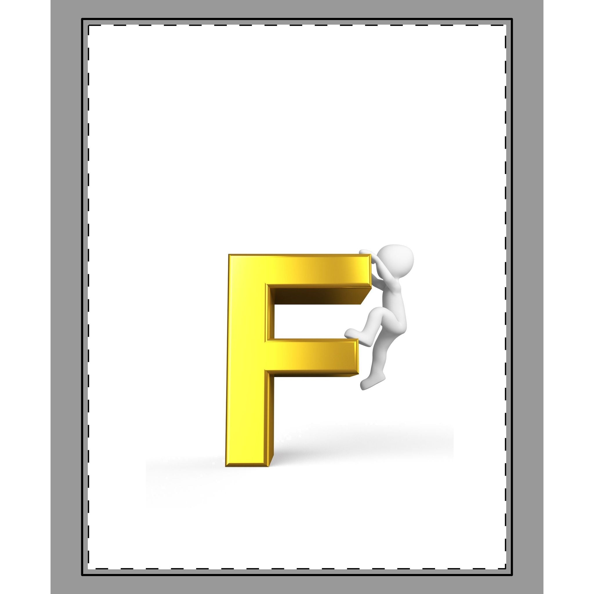 Woven-Style Coverlet | 3D Gold Letter F