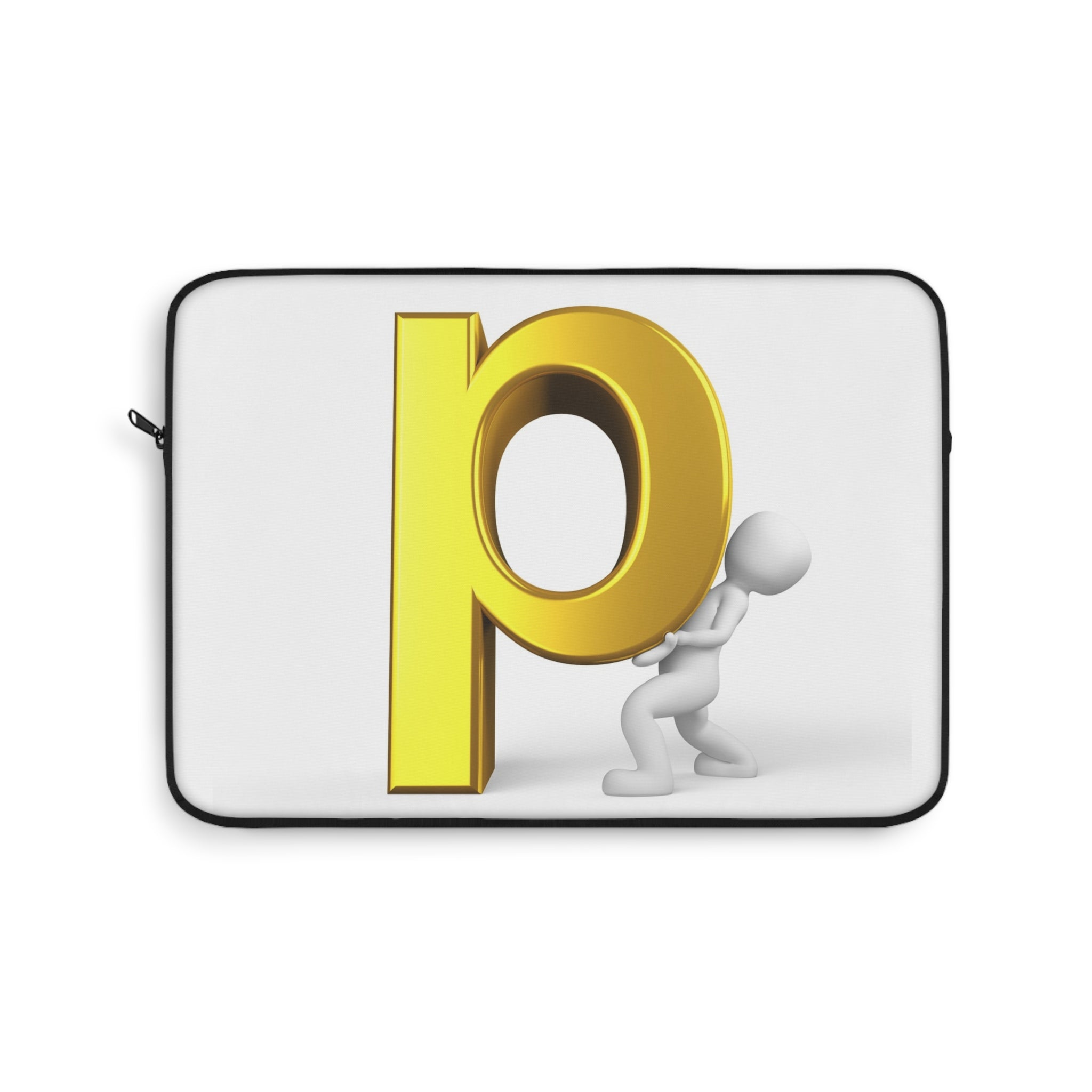 Gold Letter P Graphic Laptop Sleeve | Initial Monogram