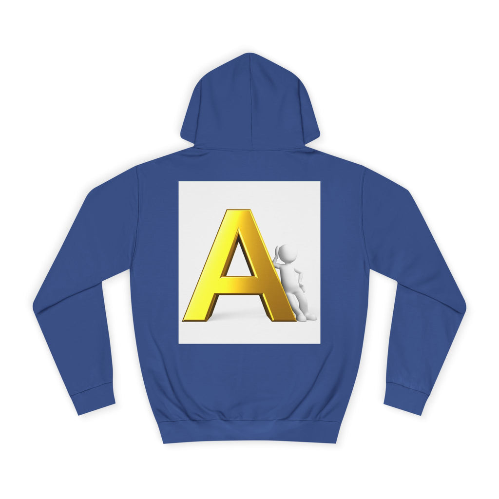 Gold 3D Letter A Hoodie | Monogram Initial A sweatshirt