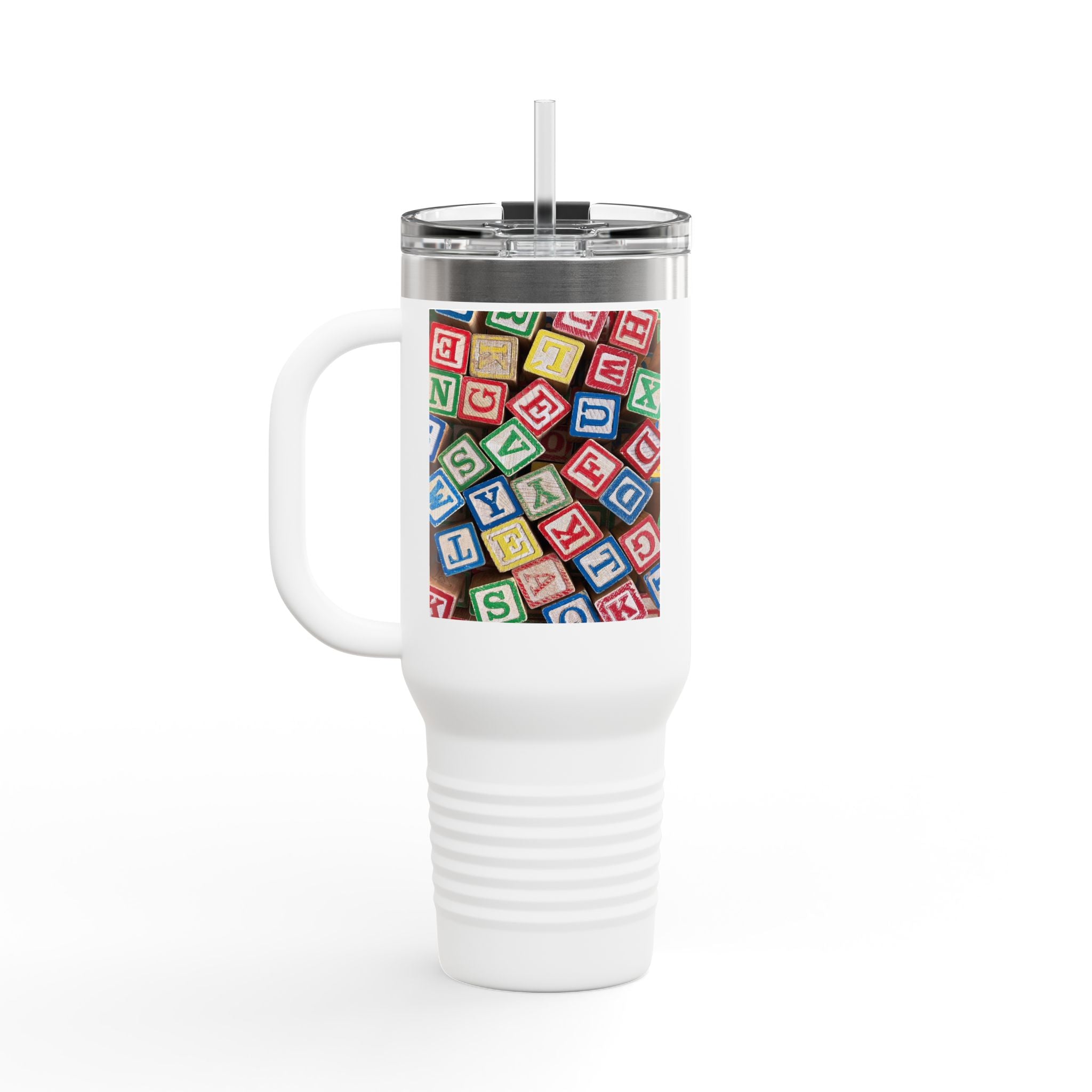 Colorful Alphabet Blocks Insulated Travel Mug | 40oz