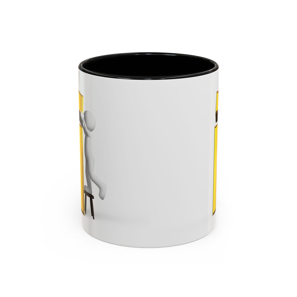 3D Figure Climbing Gold Letter i Mug | Accent Coffee Mug