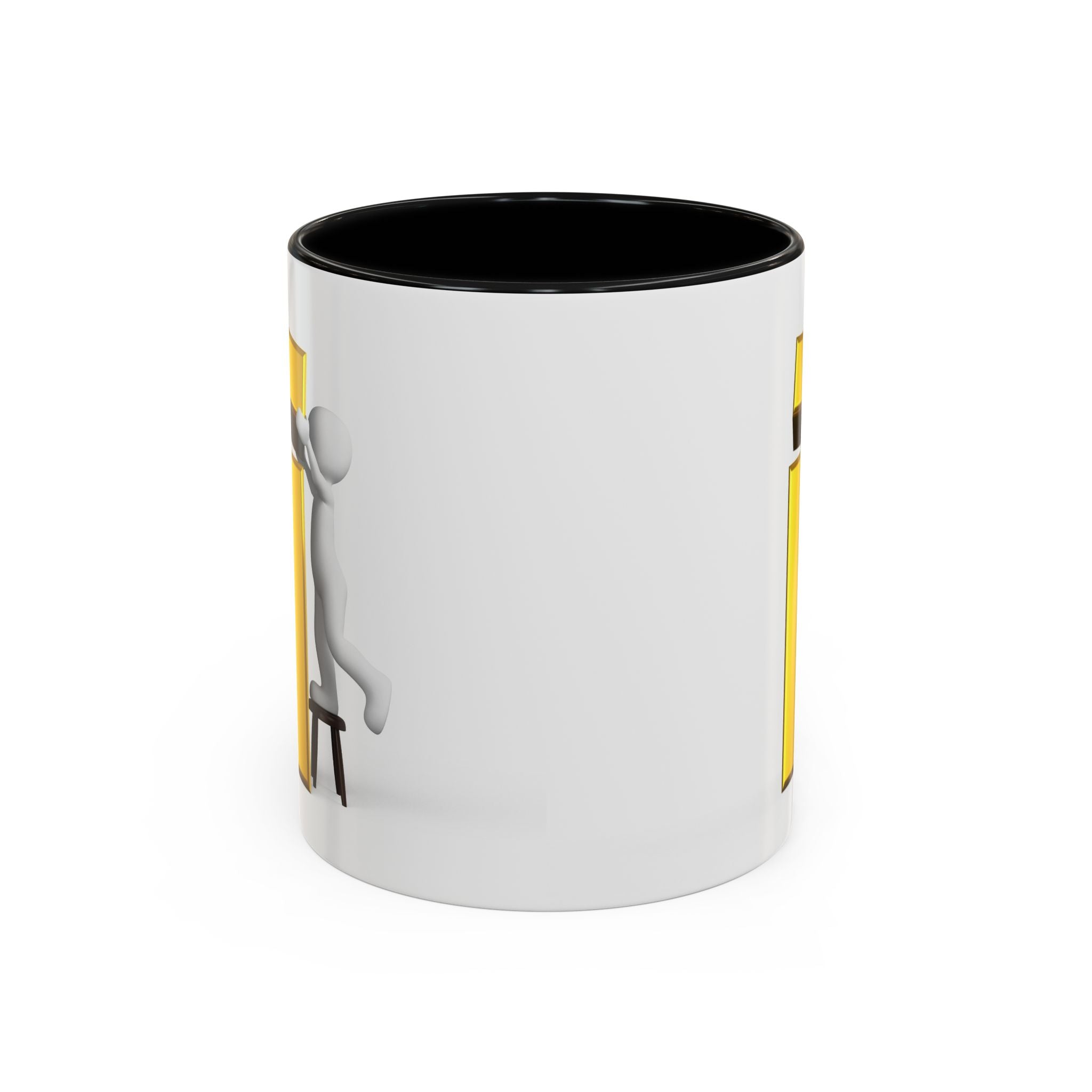 3D Figure Climbing Gold Letter i Mug | Accent Coffee Mug