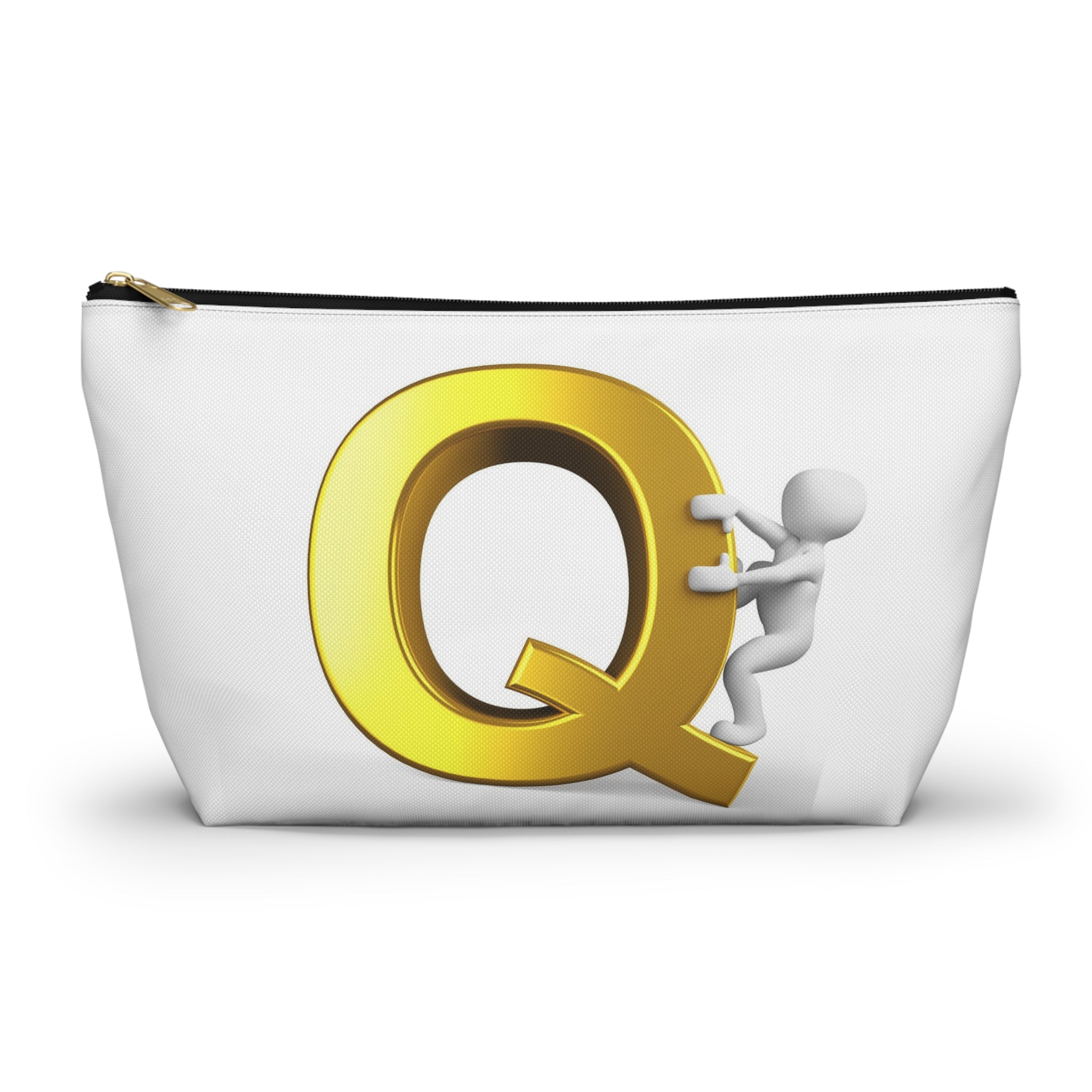 Gold Letter Q Climbing Figure Accessory Pouch