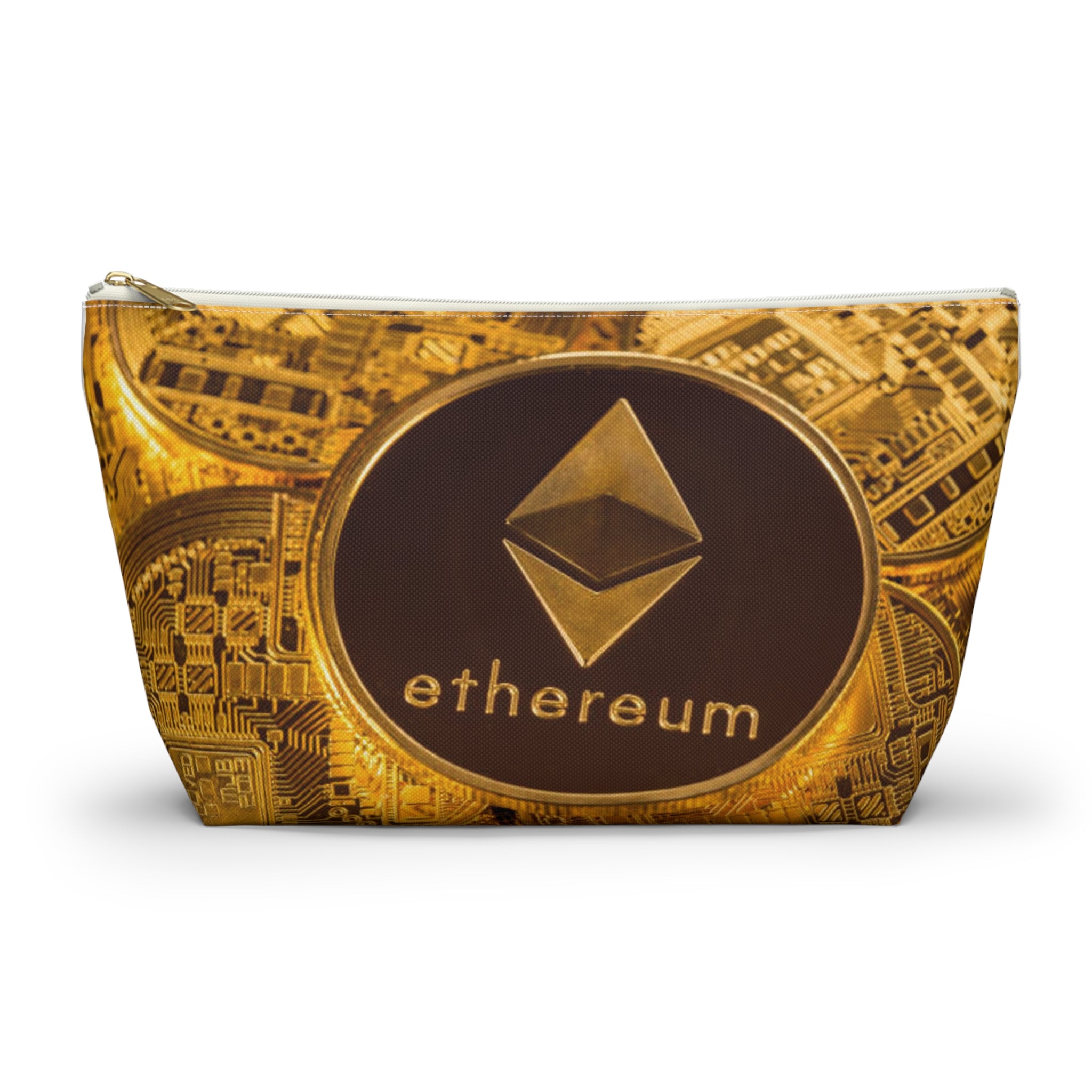 Trousse à accessoires Ethereum Coin | Trousse de maquillage crypto, trousse zippée à fond plat