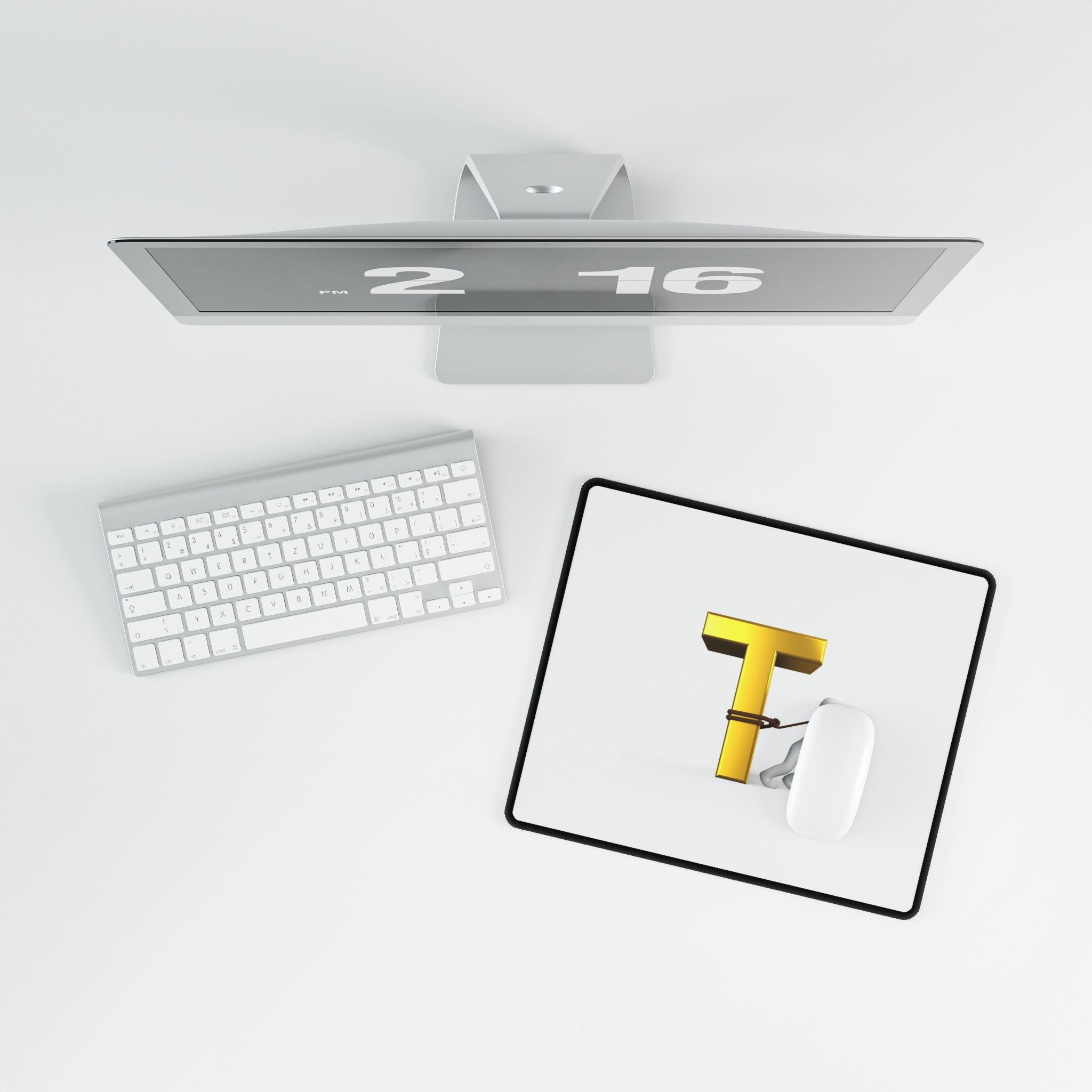 Letter T Character Tugging Desk Mat | Alphabet Initial Desk Mat
