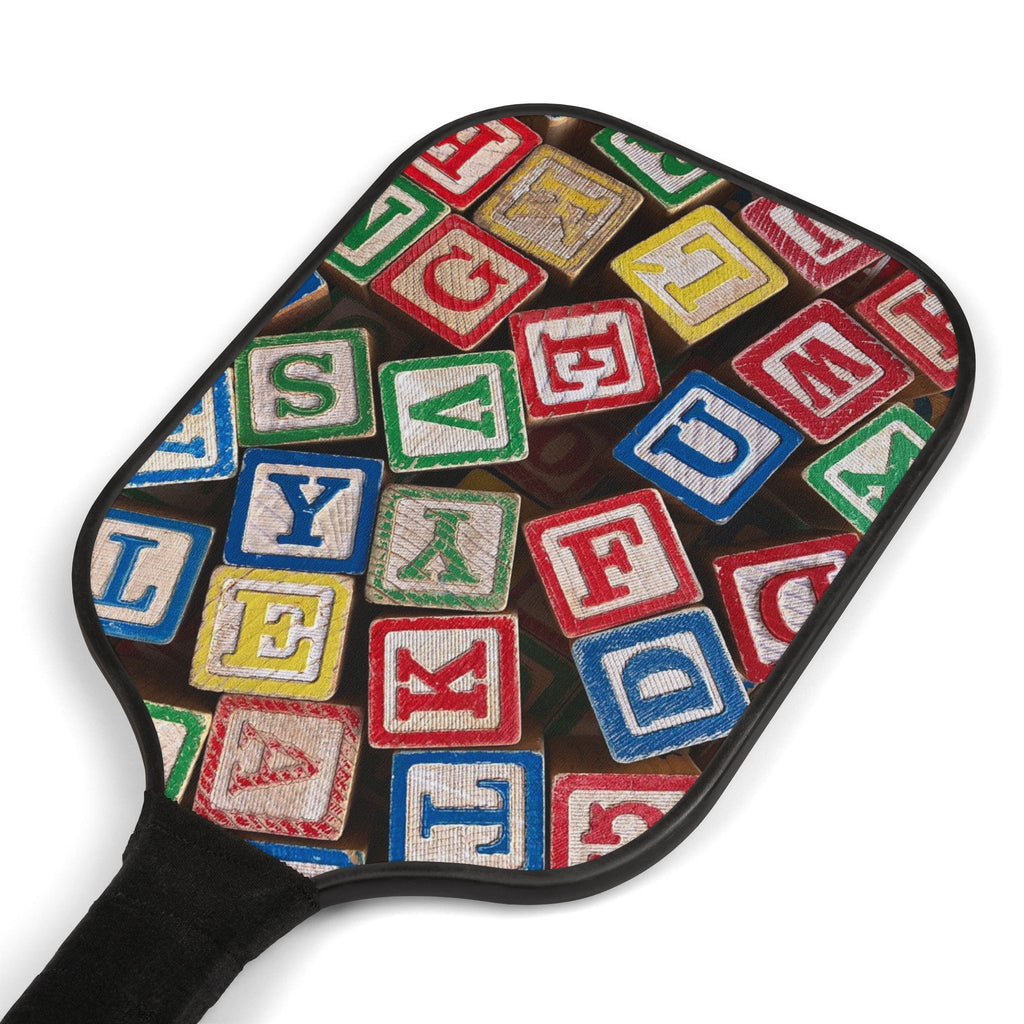 Alphabet Blocks Pickleball Paddle | Kids Toy Letter Blocks Design
