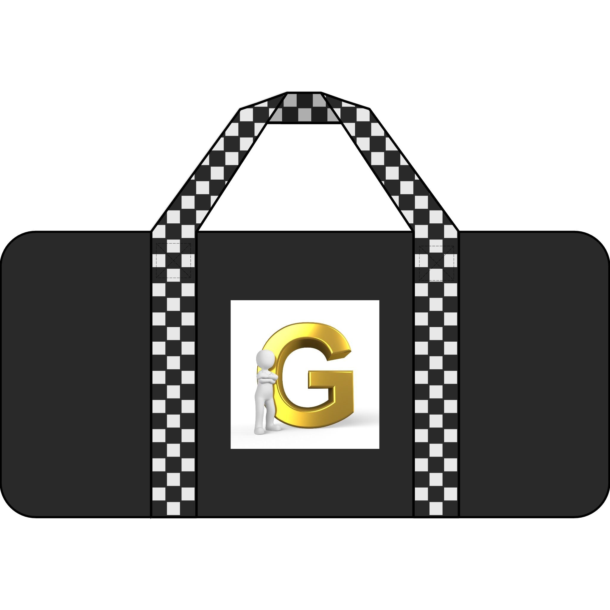 Gold Letter G Monogram Tripper Duffel Bag | Custom Initial Travel Bag