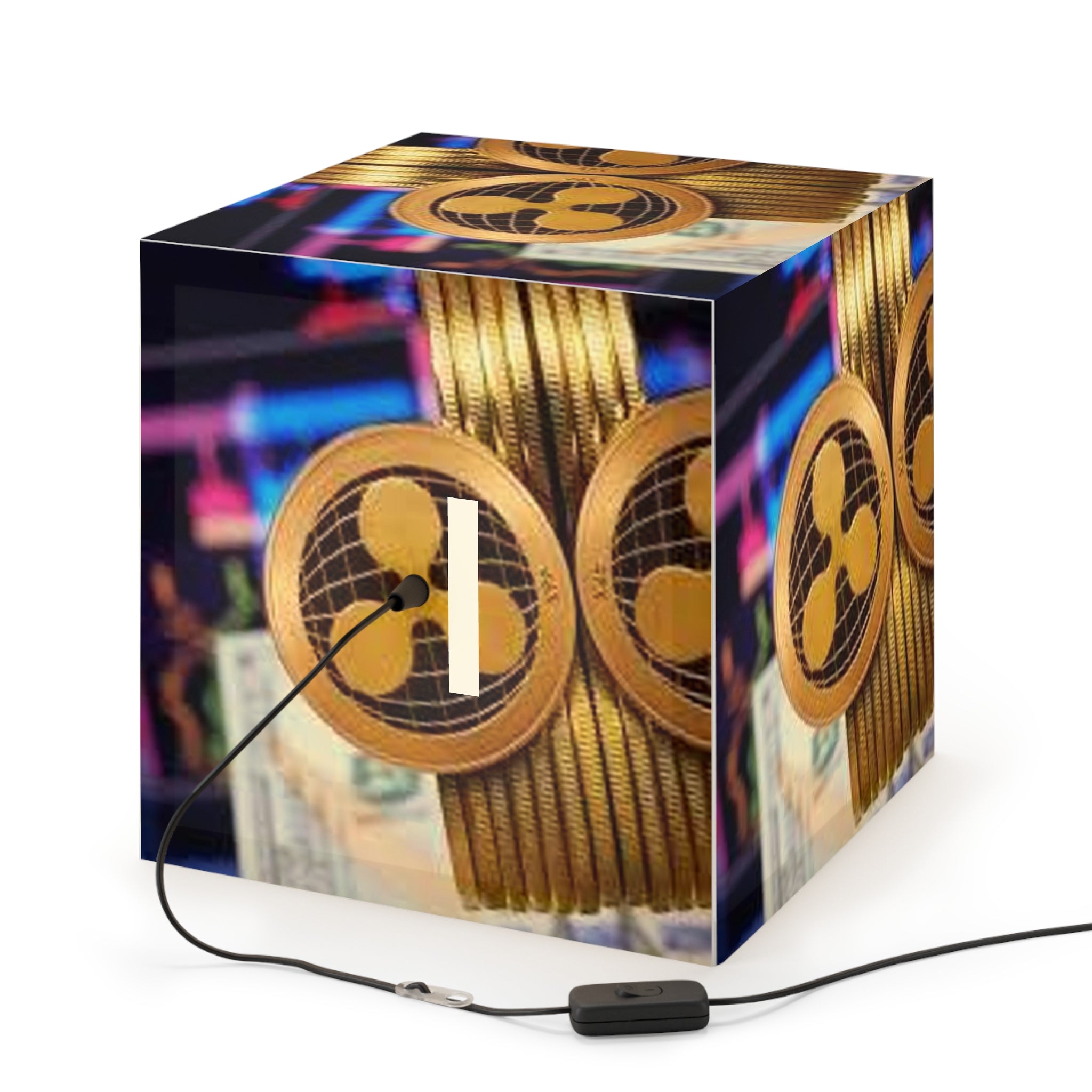 Ripple Cryptocurrency Coin Light Cube Lamp | Crypto Decor, Trading Chart Accent