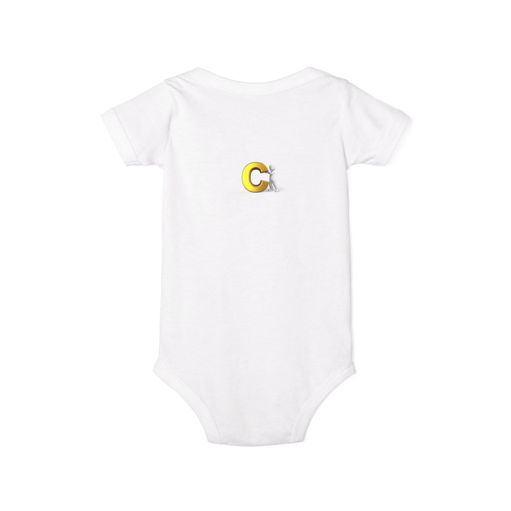 Letter C Chick Infant Onesie | Baby Monogram Initial Bodysuit