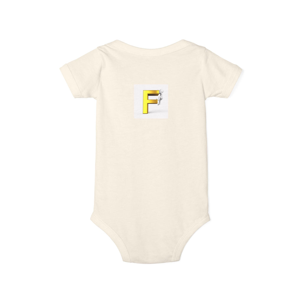 Yellow Letter F Initial Infant Onesie | Baby Monogram Bodysuit