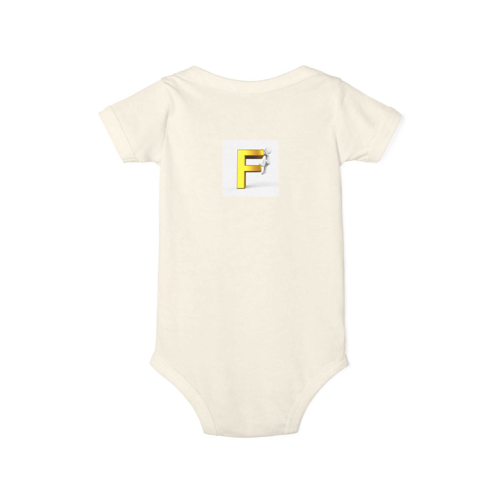 Yellow Letter F Initial Infant Onesie | Baby Monogram Bodysuit
