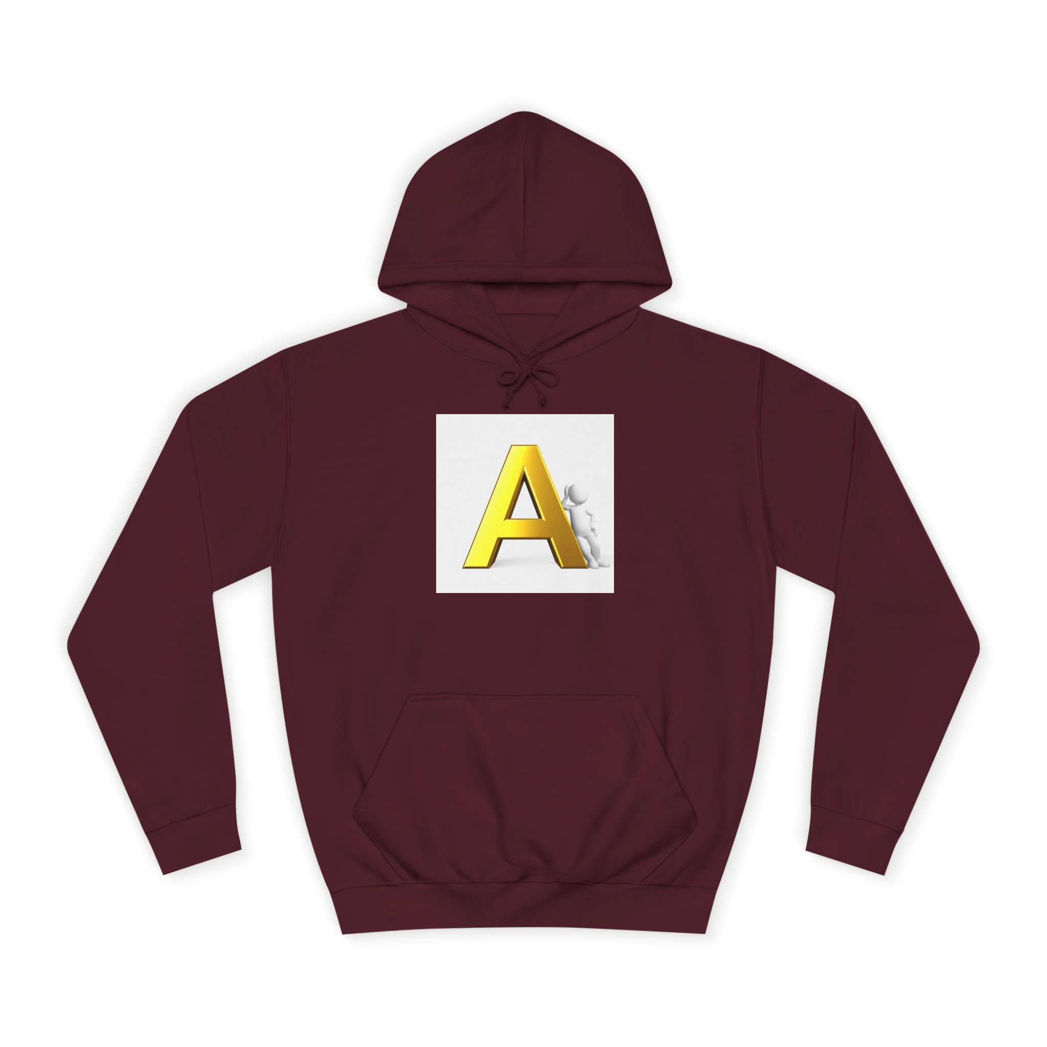 Sweat à capuche lettre A 3D or | Sweat-shirt initiales A monogramme