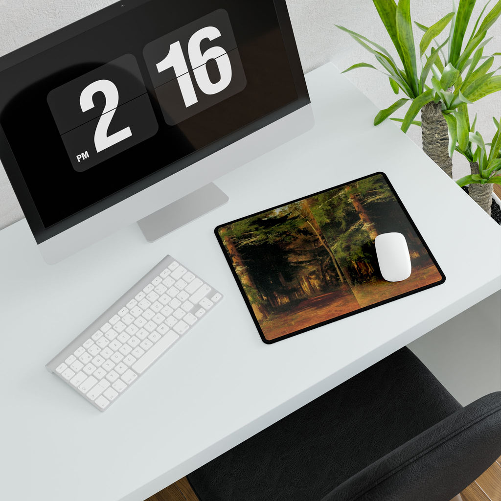 Forest Path Painting Desk Mat | Scenic Woodland Mousepad Deskmat