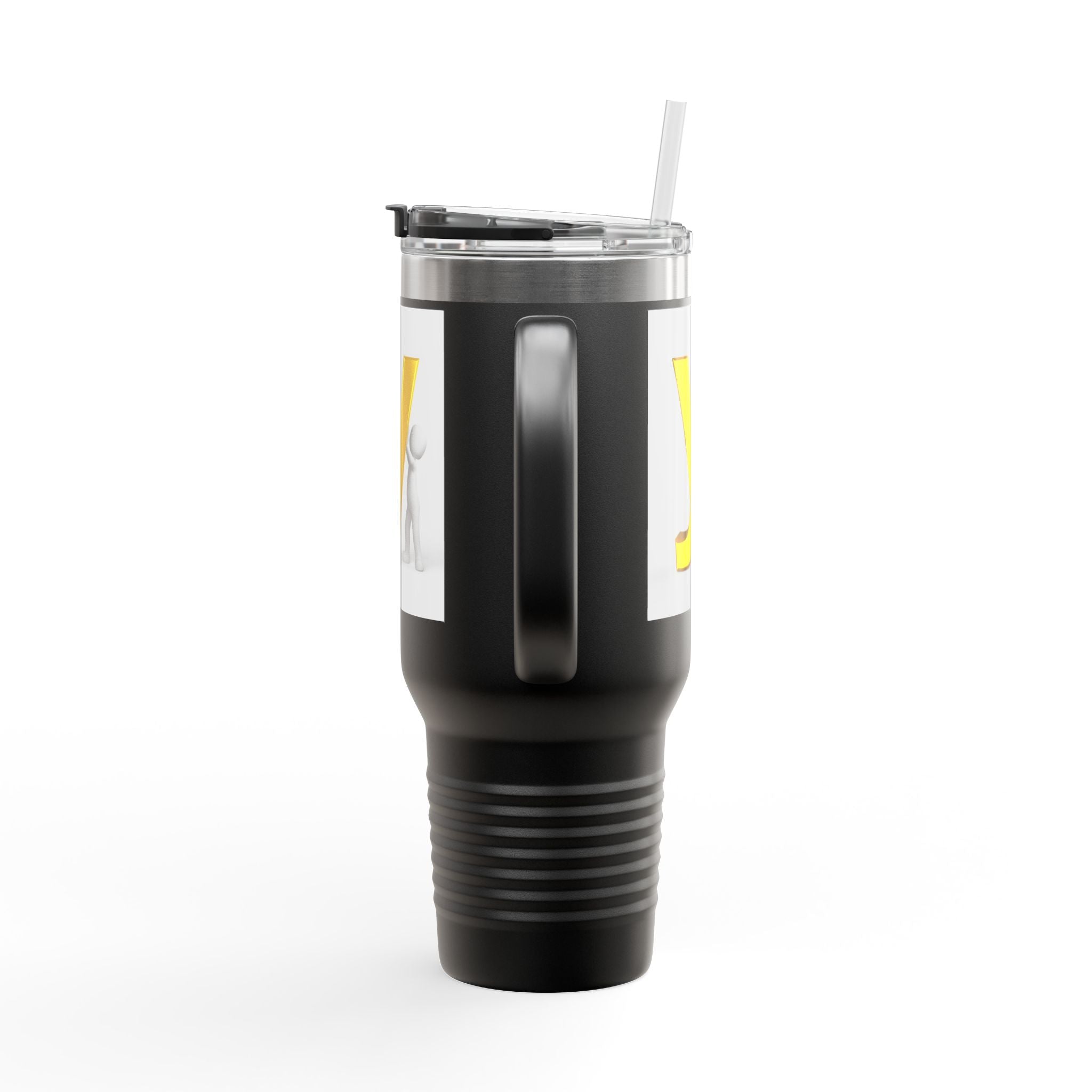 Yellow Letter Y Monogram Travel Mug | 40oz Insulated Tumbler
