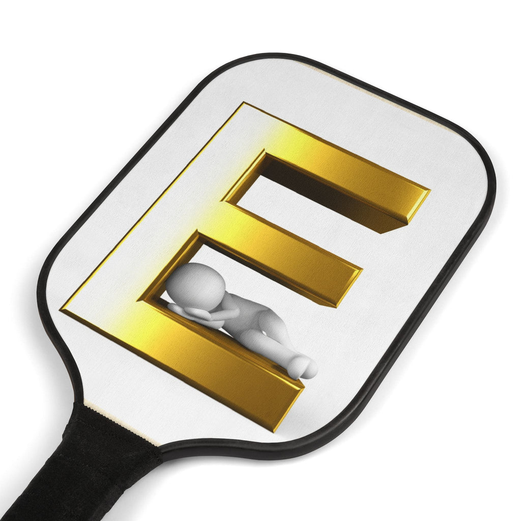 Gold 3D Letter E pickleball paddle | Pickleball Kit