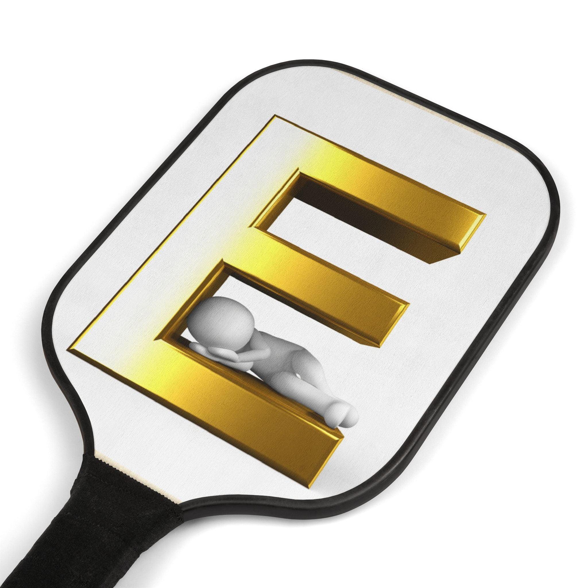 Gold 3D Letter E pickleball paddle | Pickleball Kit