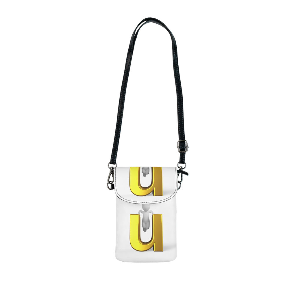 Yellow Letter U Small Cell Phone Wallet | Crossbody Phone Pouch